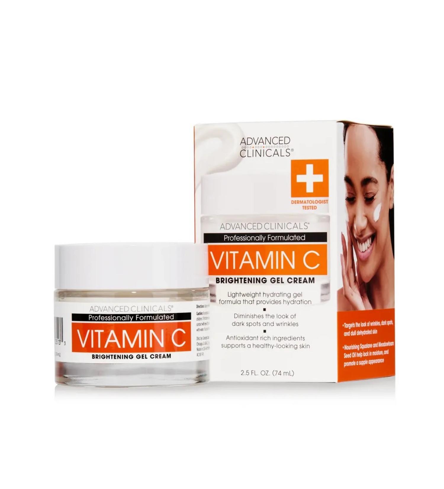 Advanced Clinicals Hel-cream for face with vitamin C - Buy Online on GoSupps.com