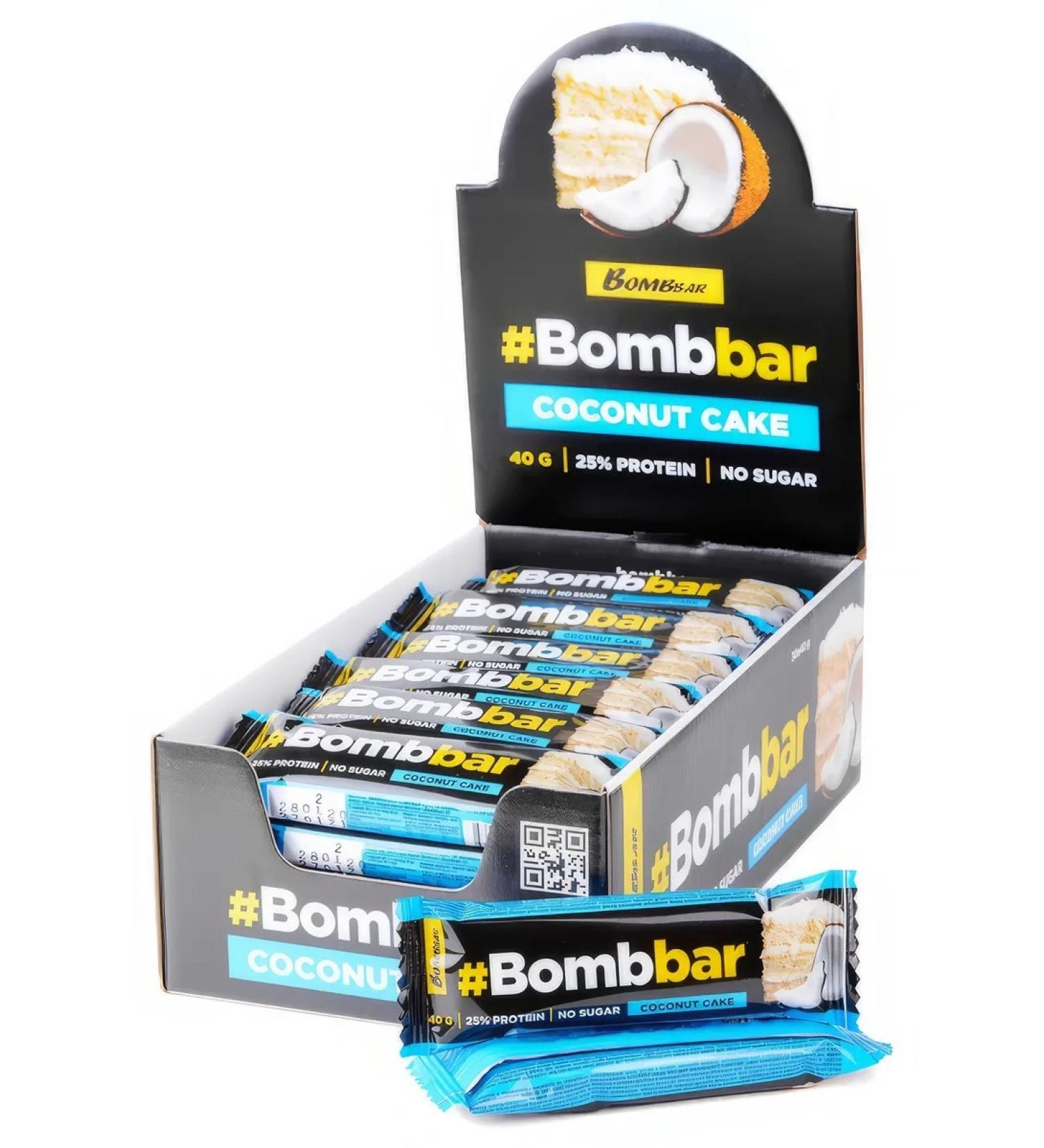 BombBar Bank protein coconut cake in chocolate 40g x 30 pcs - Buy Online on GoSupps.com