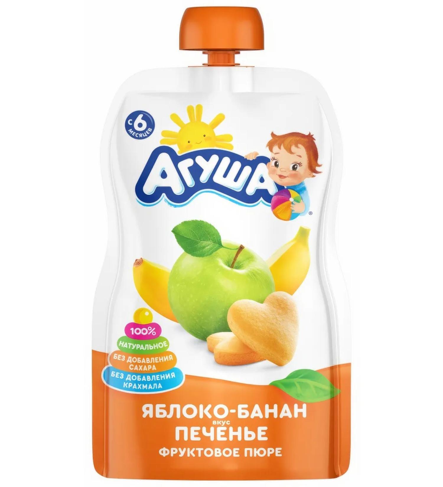 AGUSHA Apple-Banan-Banan-Pecher with 6 months 90g x 10pcs - Buy Online on GoSupps.com