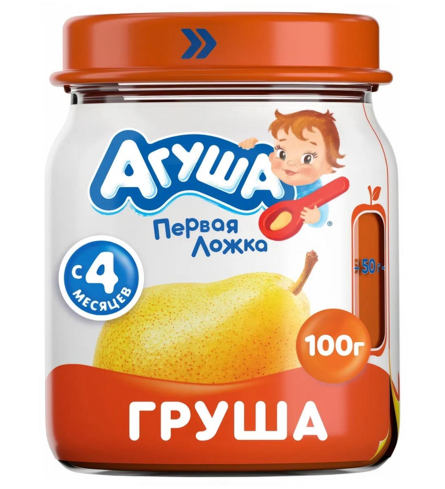 AGUSHA Puree fruit pear from 4 months 100g