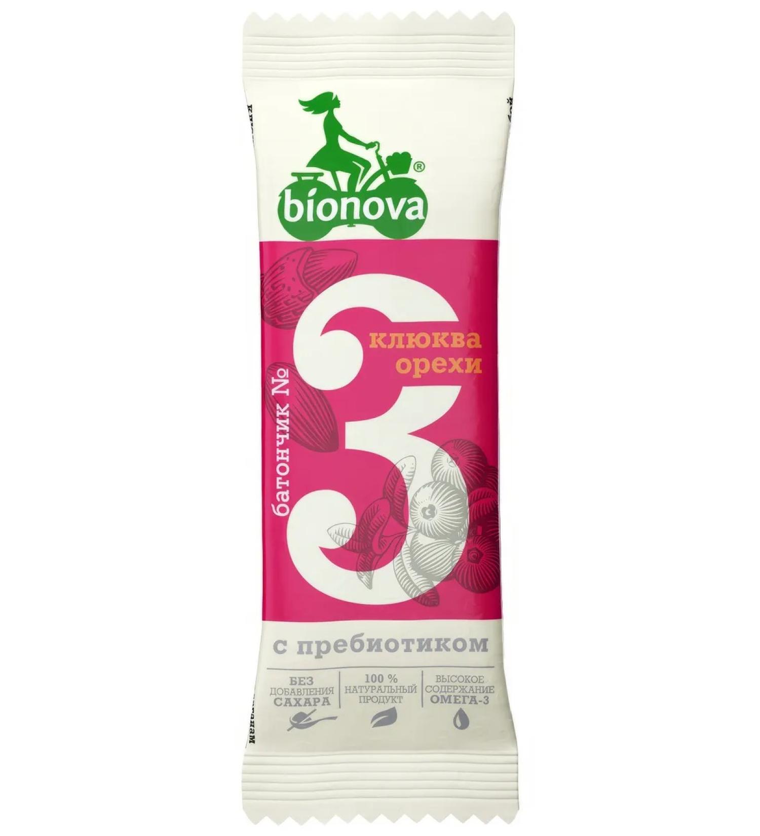 Bionova Batonchik No. 3 cranberries without sugar 35g