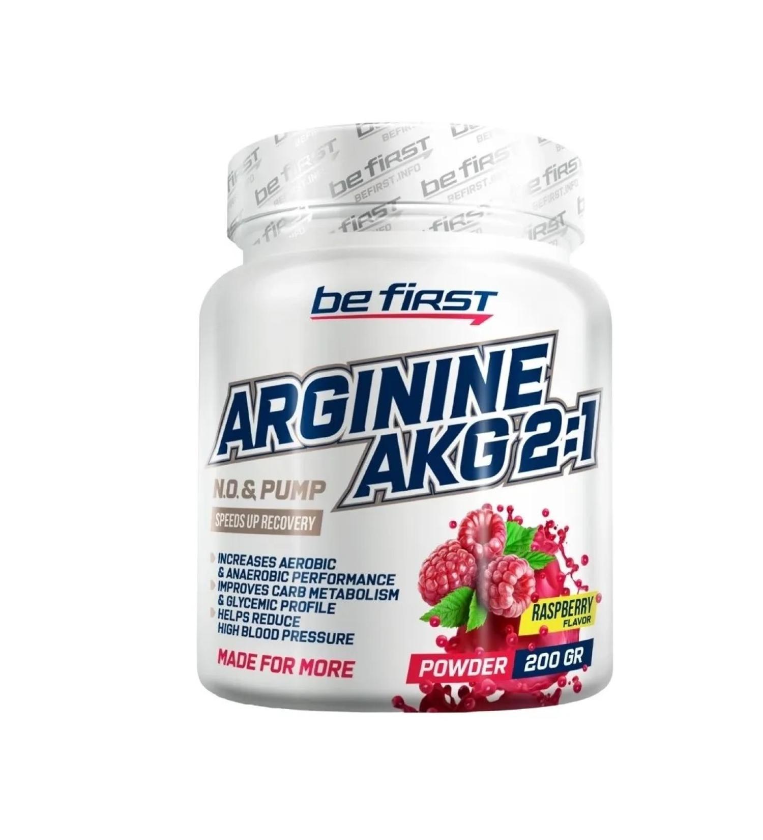 Be First Arginine-alpha-Ketoglutarata AAKG 2 1 Powder 200 gr Malina