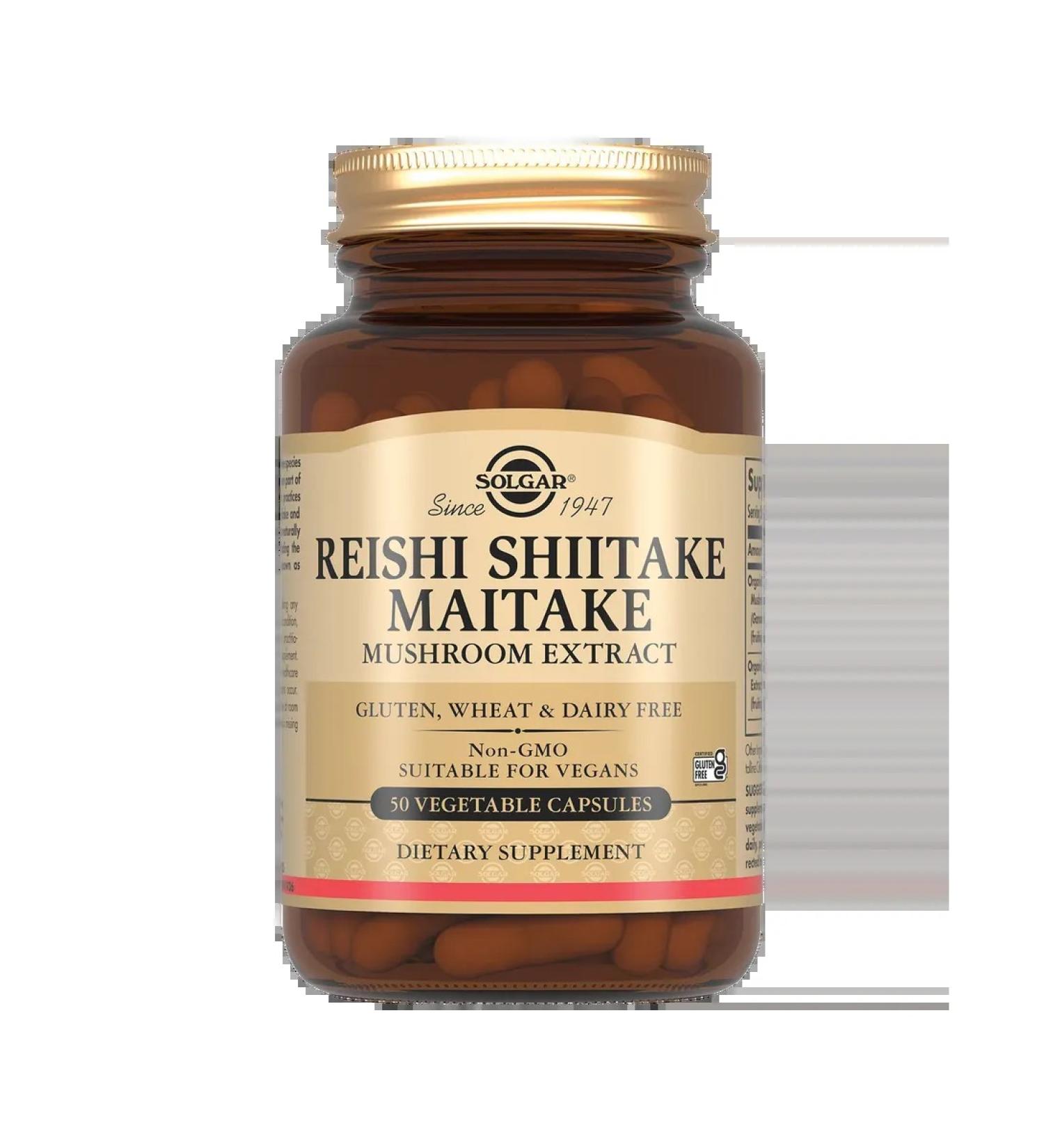 SOLGAR Reishi mushroom extract Shiitak and Maitak 50 pcs - Buy Online on GoSupps.com
