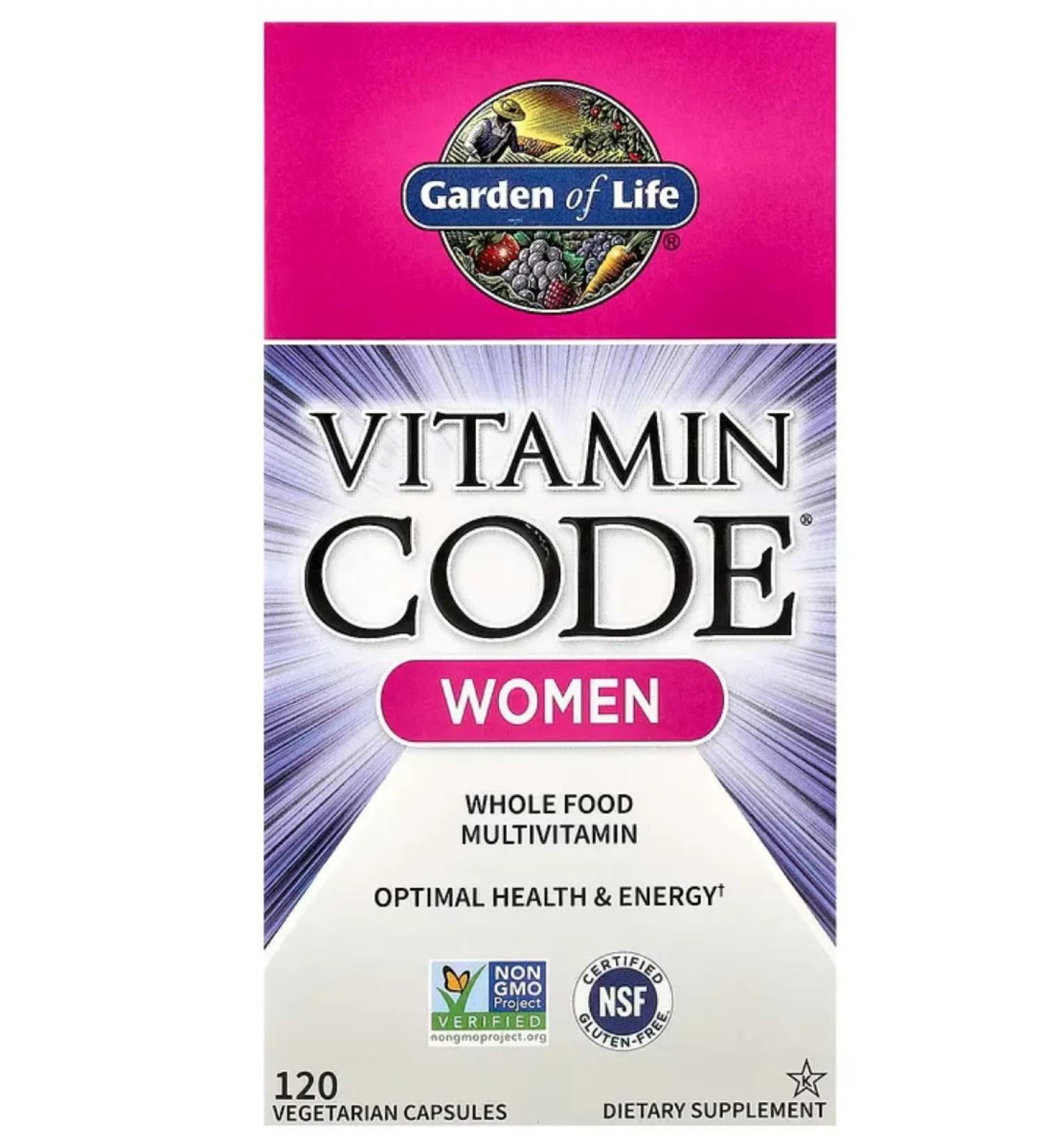Garden of Life Vitamin Code Women multivitamins for women 120 capsules - Buy Online on GoSupps.com