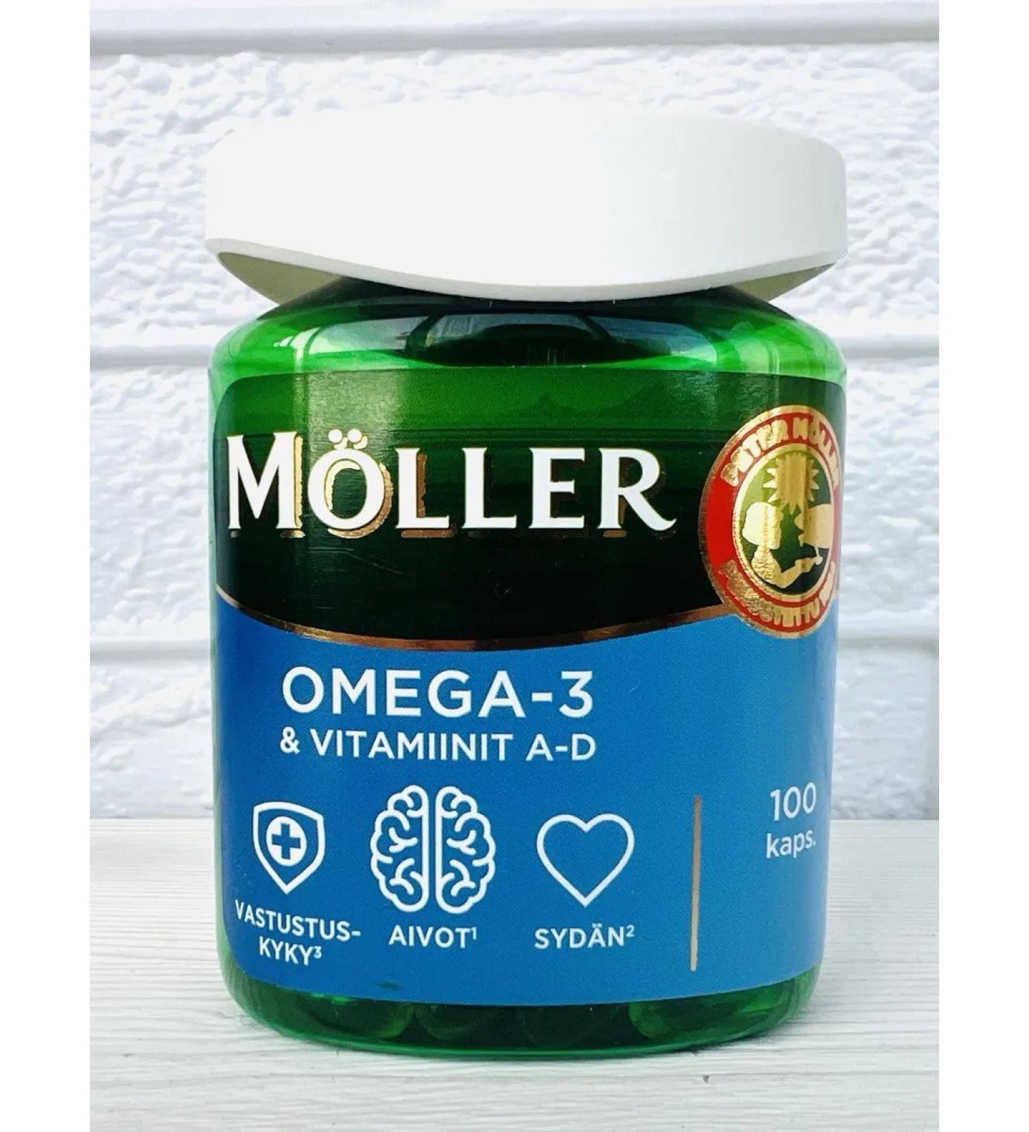 SUOMI Omega 3 vitamins A D in capsules 100 pcs for immunity