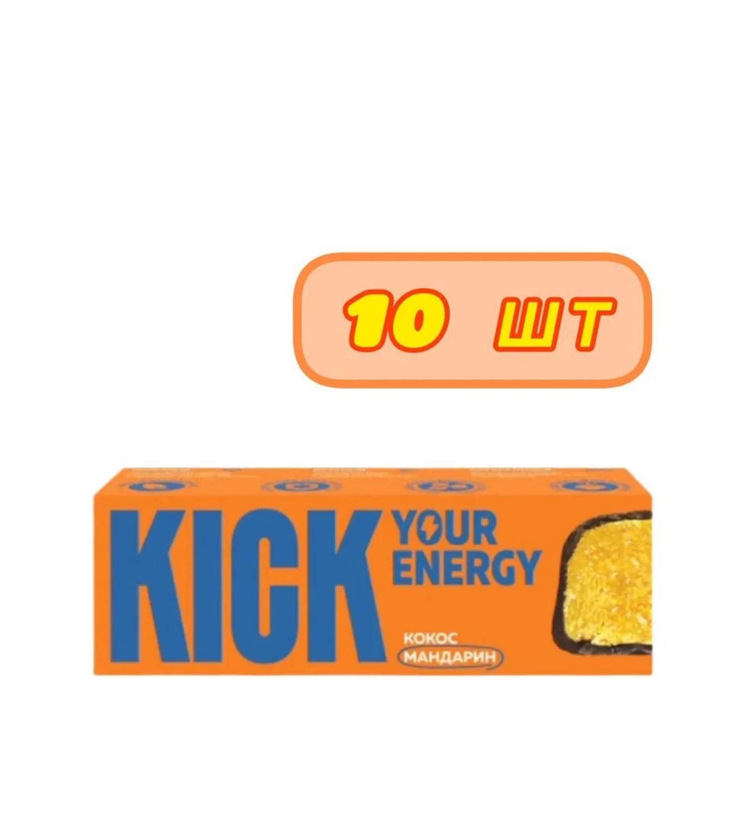 Kick Your Energy coconut bar with tangerine 45g. - 10 pcs