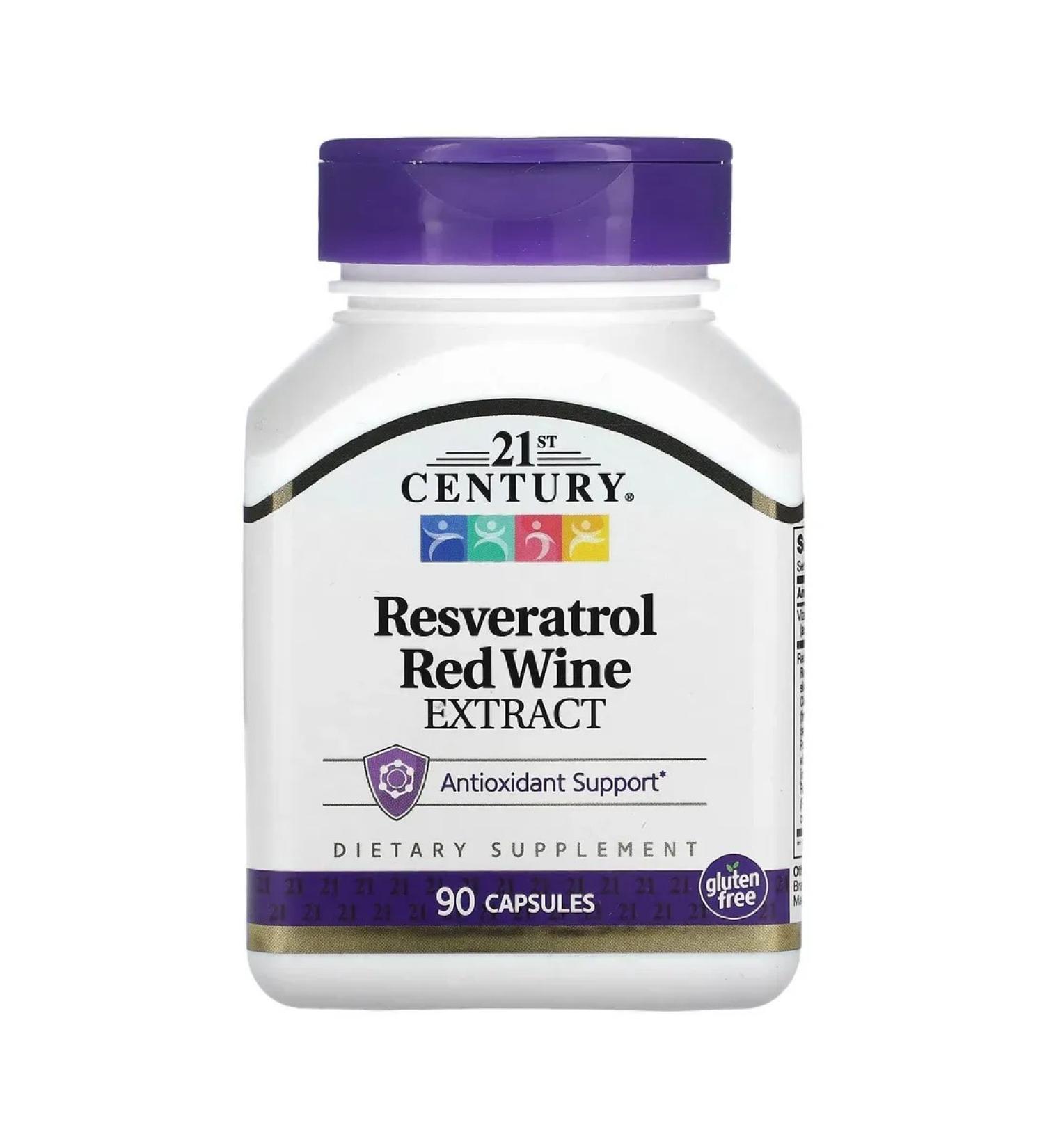 21st Century Resveratrol red grape fruit extract 90 capsules