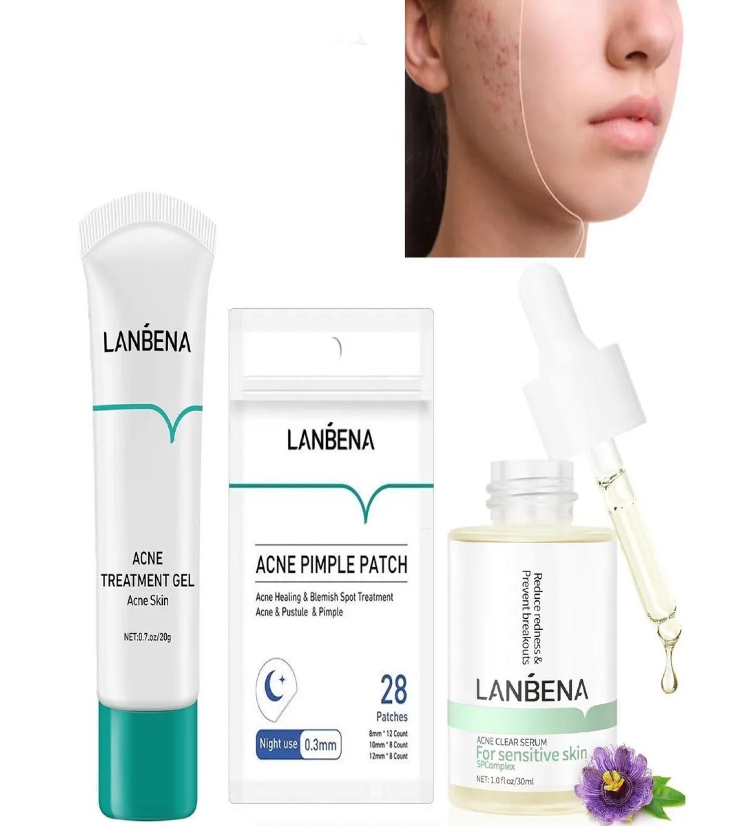 LANBENA From acne from acne set (gel+ serum+ patches) - Buy Online on GoSupps.com