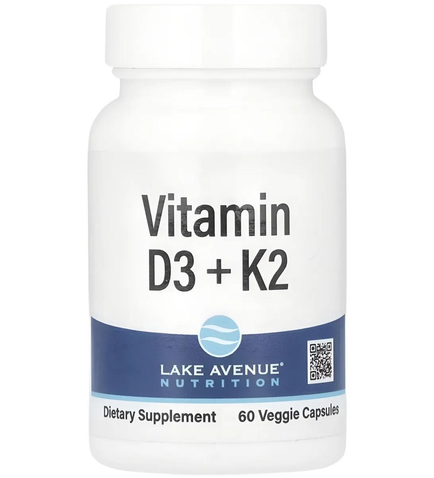 Lake Avenue Vitamin D3+K2 60 capsules - Buy Online on GoSupps.com