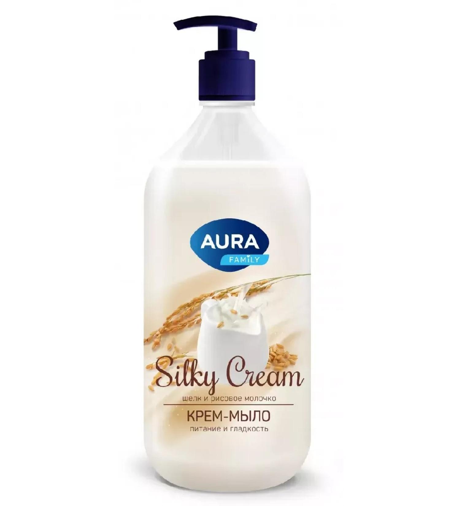 Aura Cream-soap. Silky Cream 1 L silk and rice milk - Buy Online on GoSupps.com