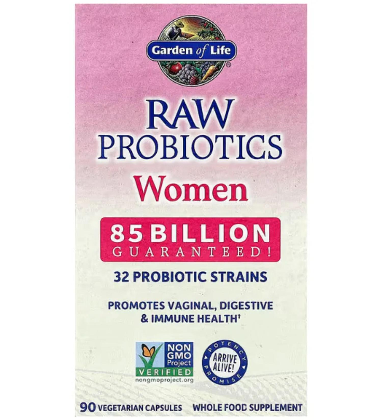 Garden of Life RAW PROBIOTICS Probiotic for women 85 billion 90 capsules - Buy Online on GoSupps.com
