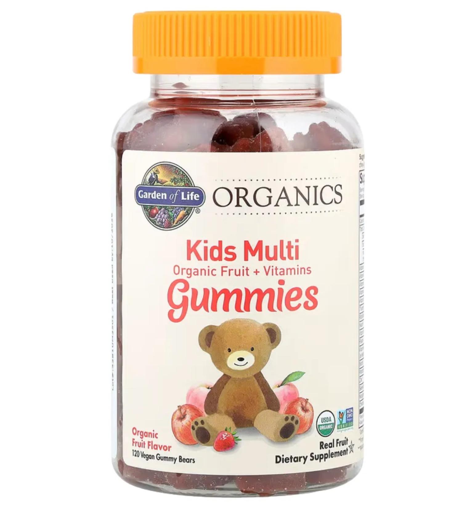 Garden of Life Organics multivitamins fruits 120 bears