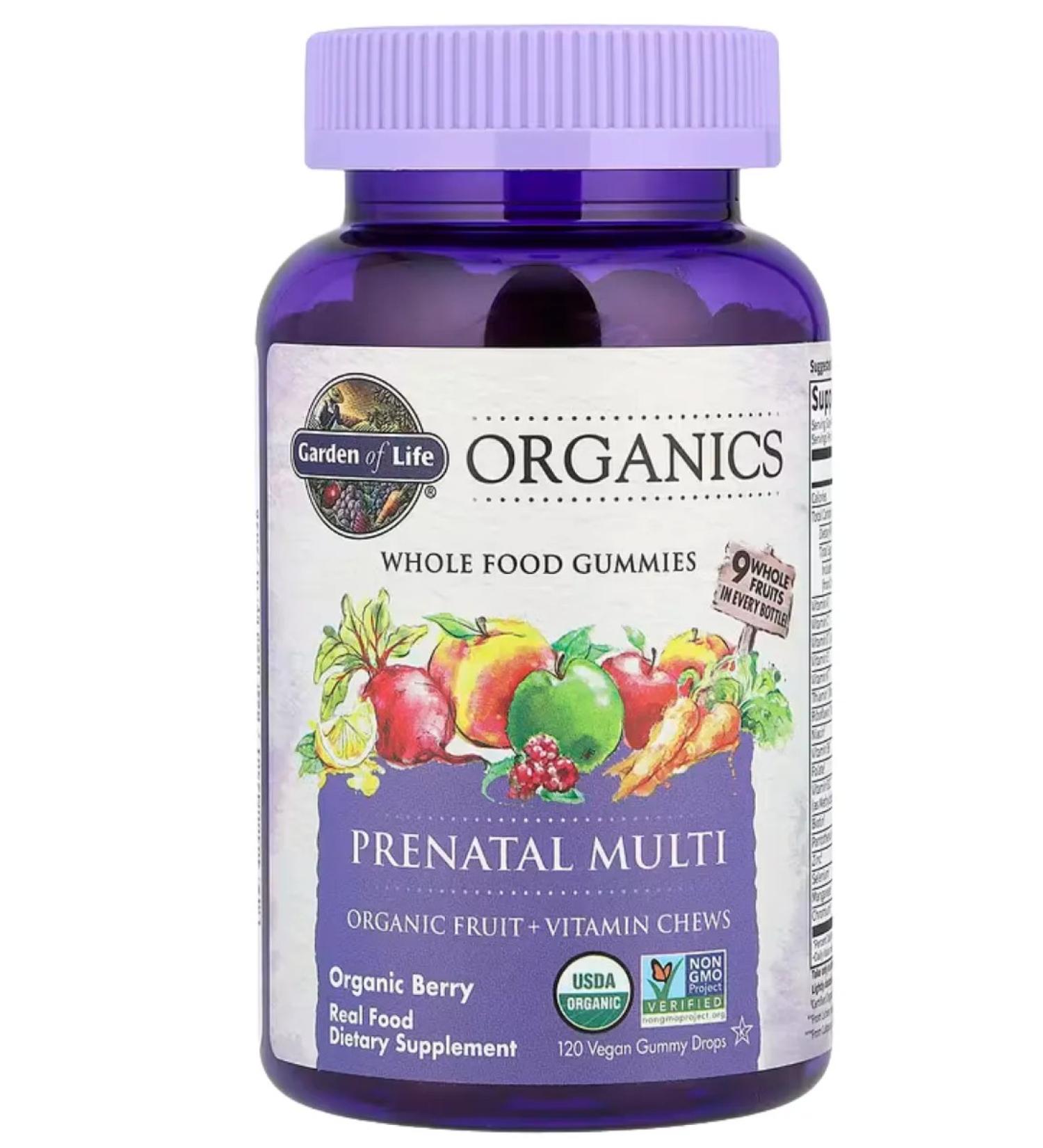 Garden of Life Organics multivitamins for pregnant women 120 eating tablets