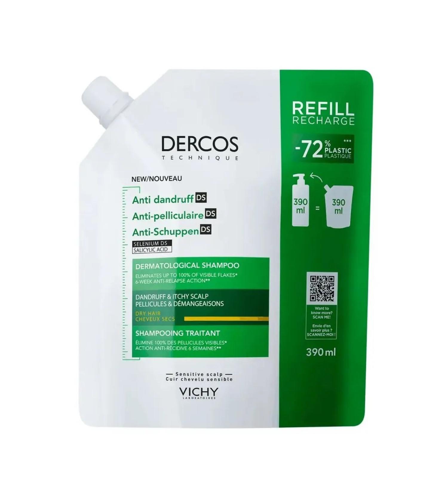 VICHY Dercos shampoo from dandruff for dry hair Refyl 390ml