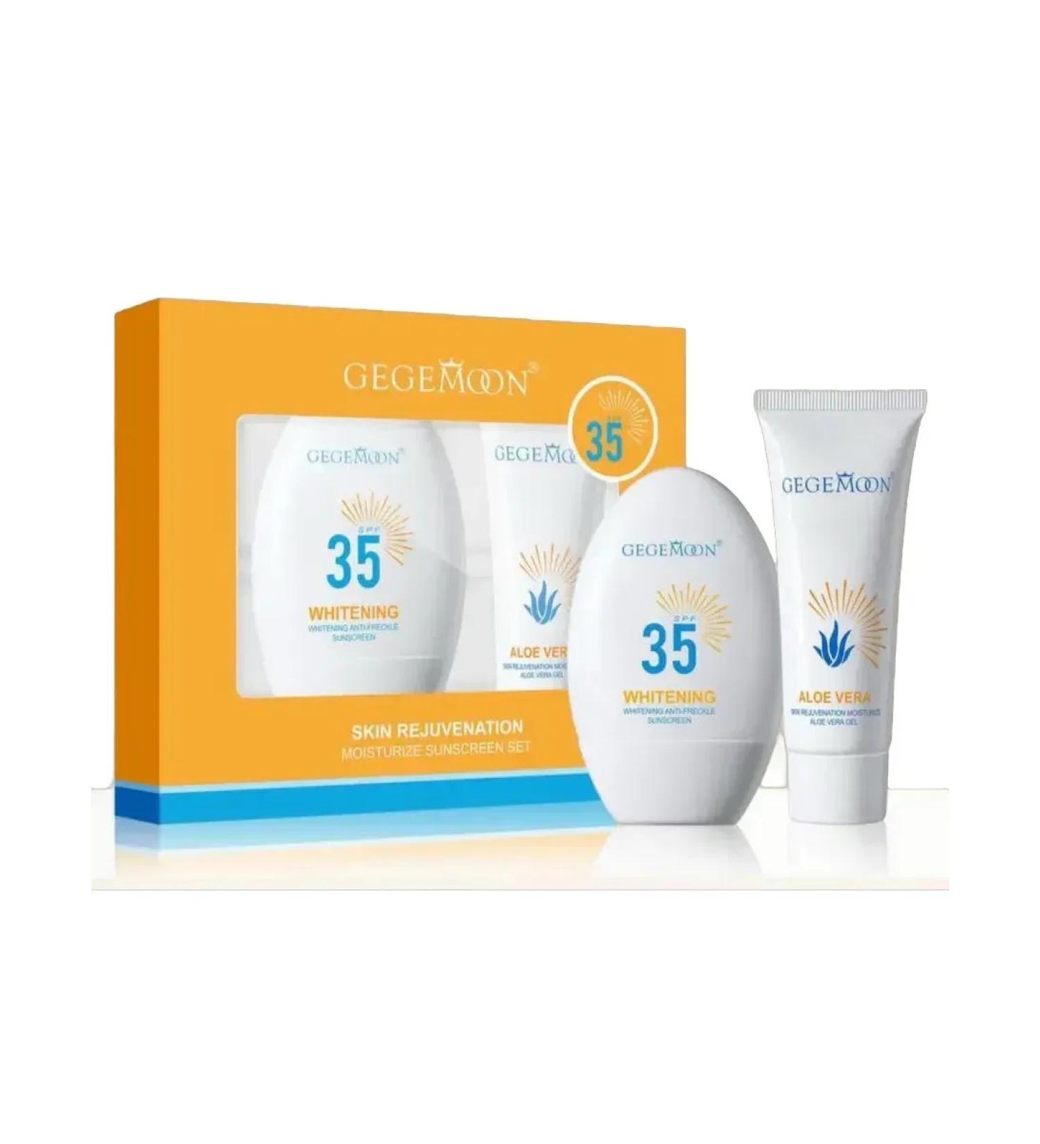 Sunscreen SUN -facial face cream SPF35+ and gel after tanning - Buy Online on GoSupps.com