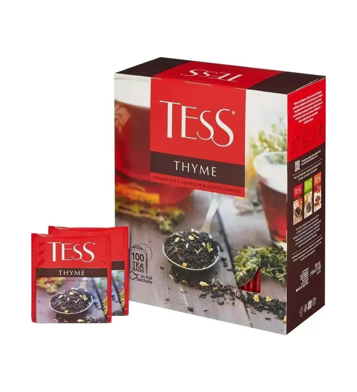 TESS Black tea Thyme with thyme and zest of lemon 100 bags - Buy Online on GoSupps.com