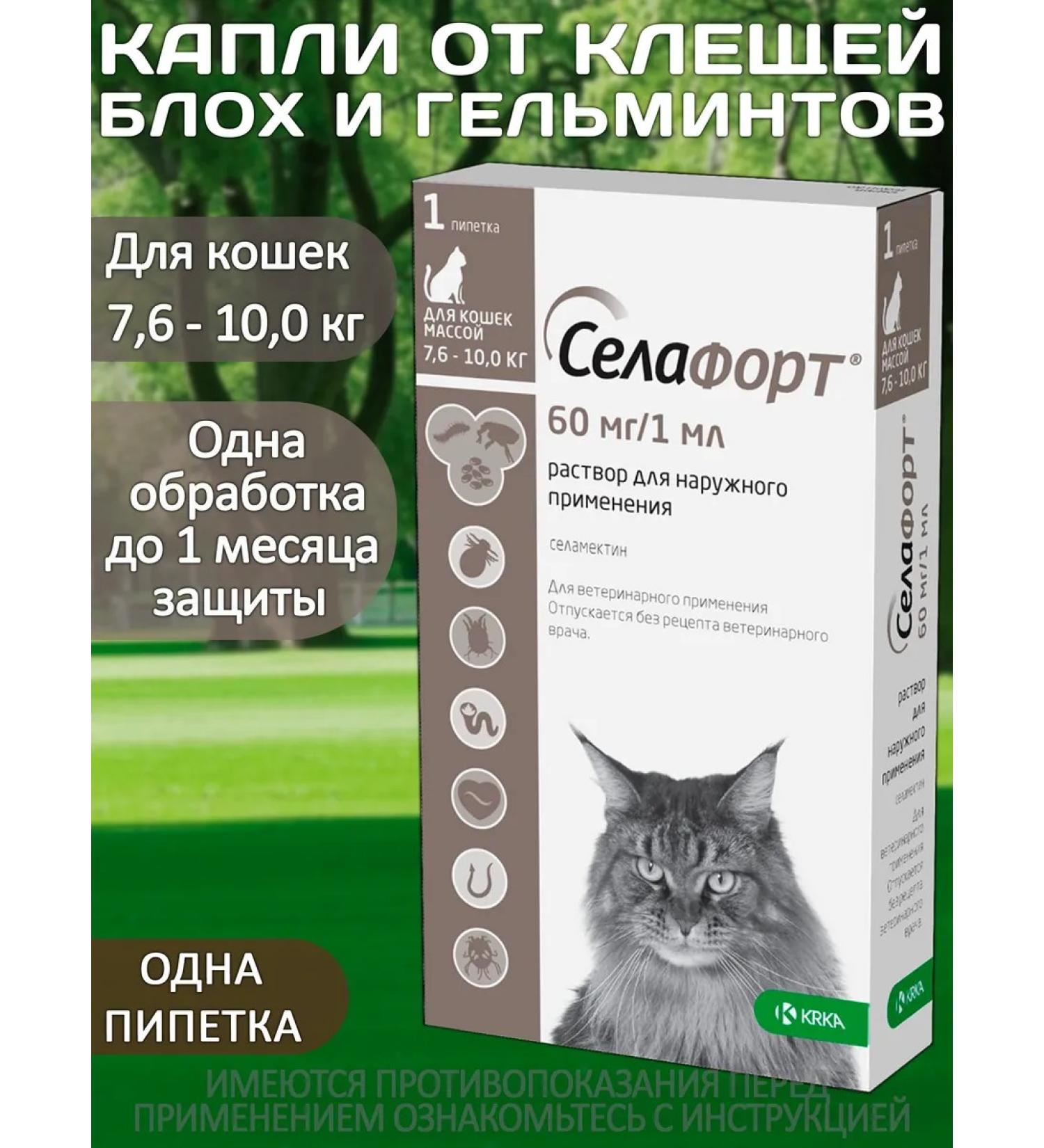 KRKA Drops from fleas and ticks of Sealess for cats from 7.6 to 10 kg - Buy Online on GoSupps.com