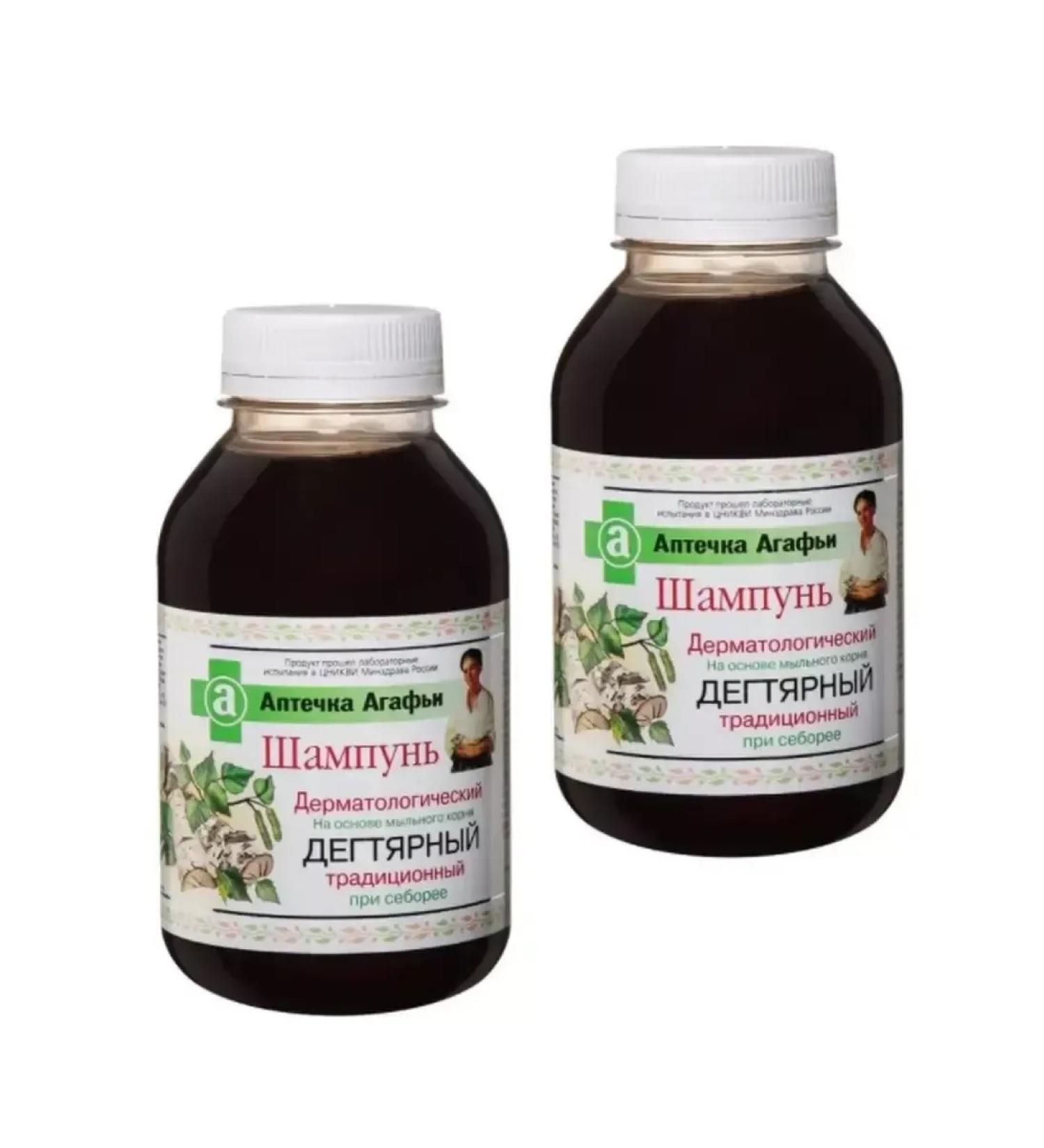 Agafya's first aid kit Degtyer hair shampoo 300 ml 2 pcs