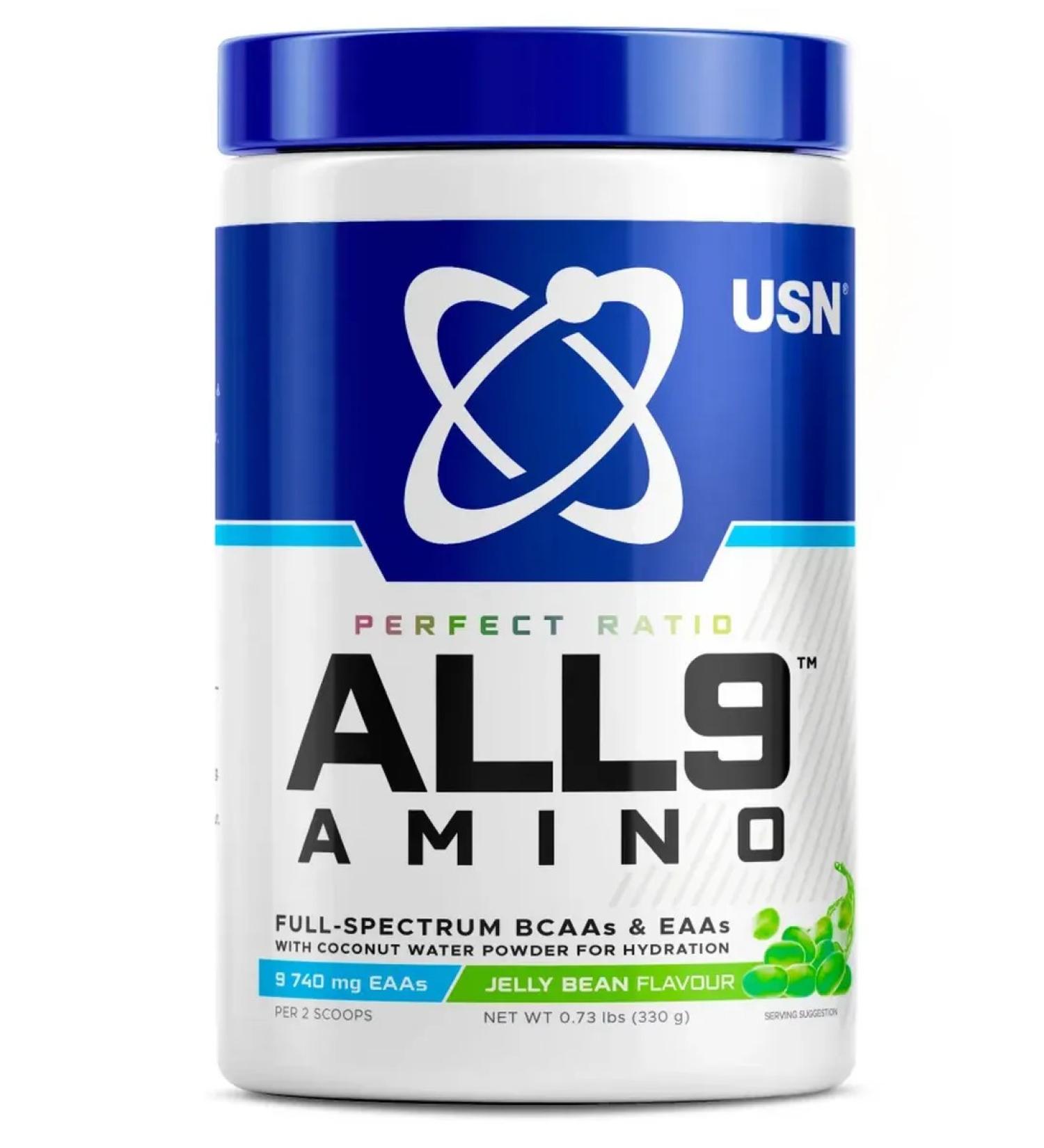 USN ALL 9 amino acids 330 g green marmalade