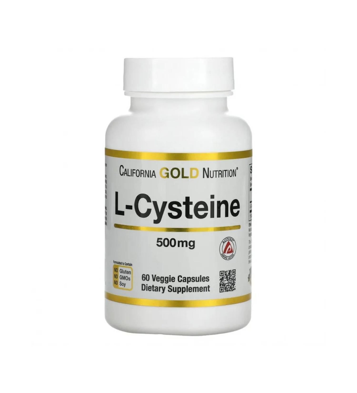 California Gold Nutrition L-CYSTEINE AJIPURE 500 Mg 60 capsules - Buy Online on GoSupps.com