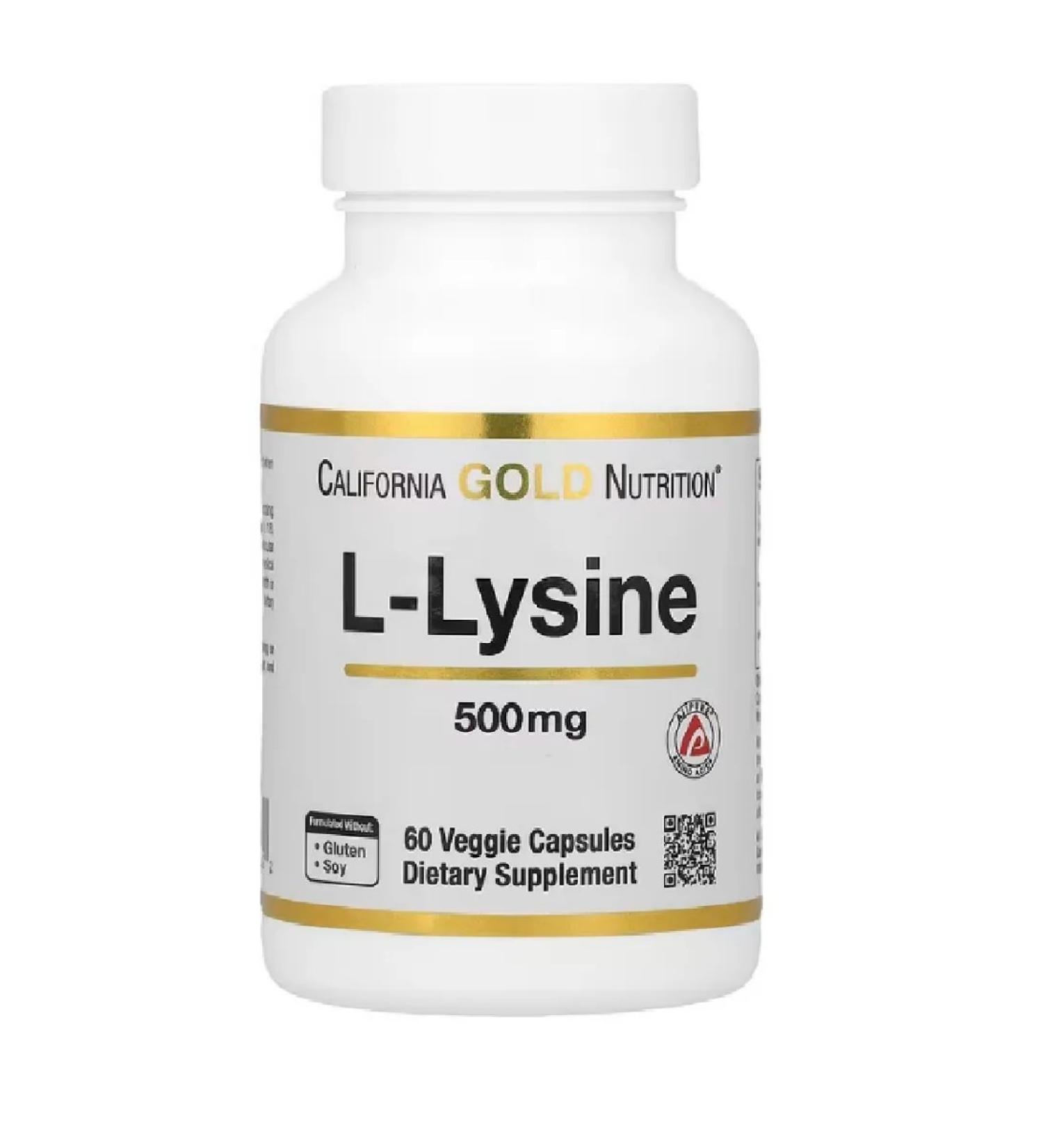 California Gold Nutrition L-Lysine 500 Mg 60 capsules - Buy Online on GoSupps.com