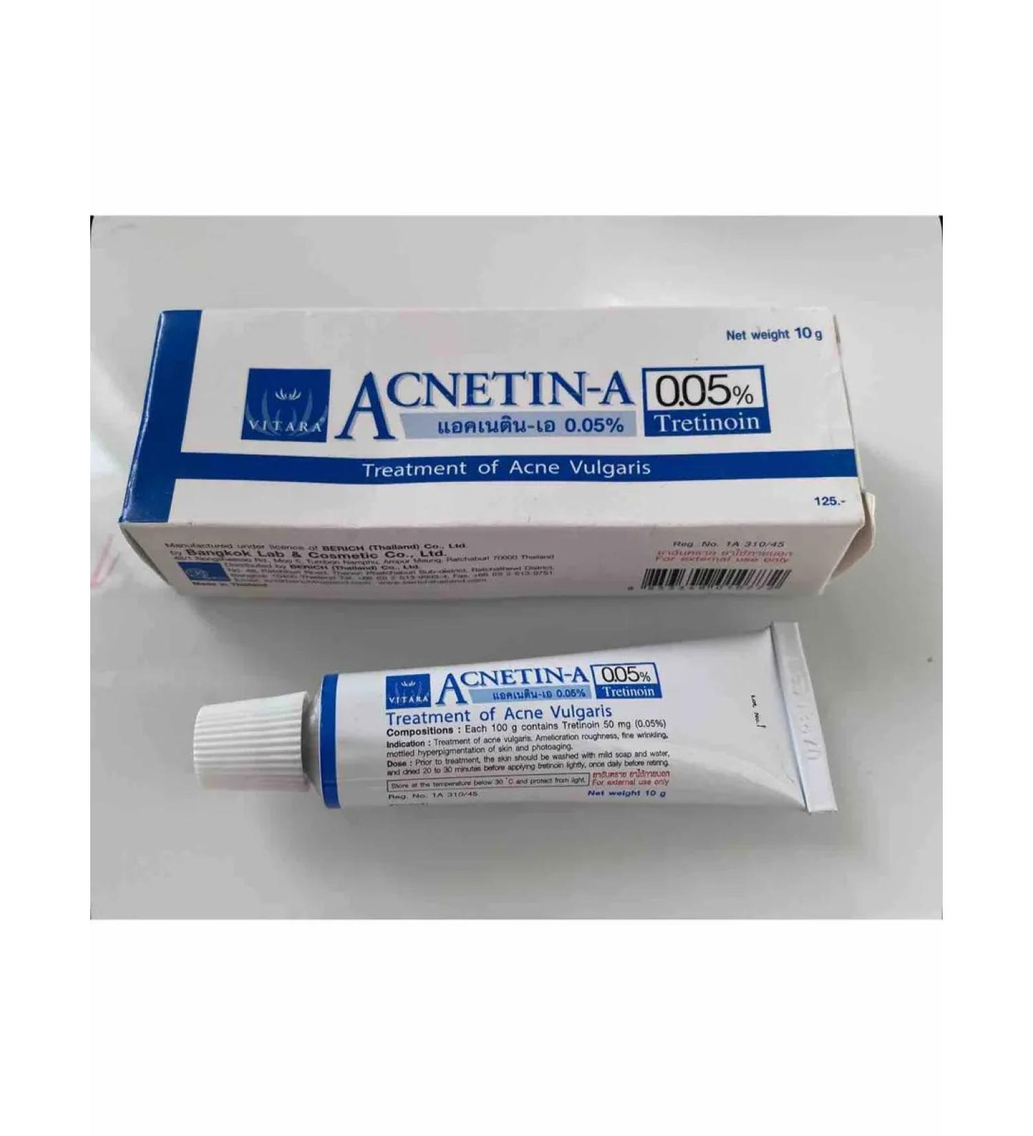 Natural Herbals Acnetin-A 0.05%-cream from acne with vitamin A 10 ml - Buy Online on GoSupps.com