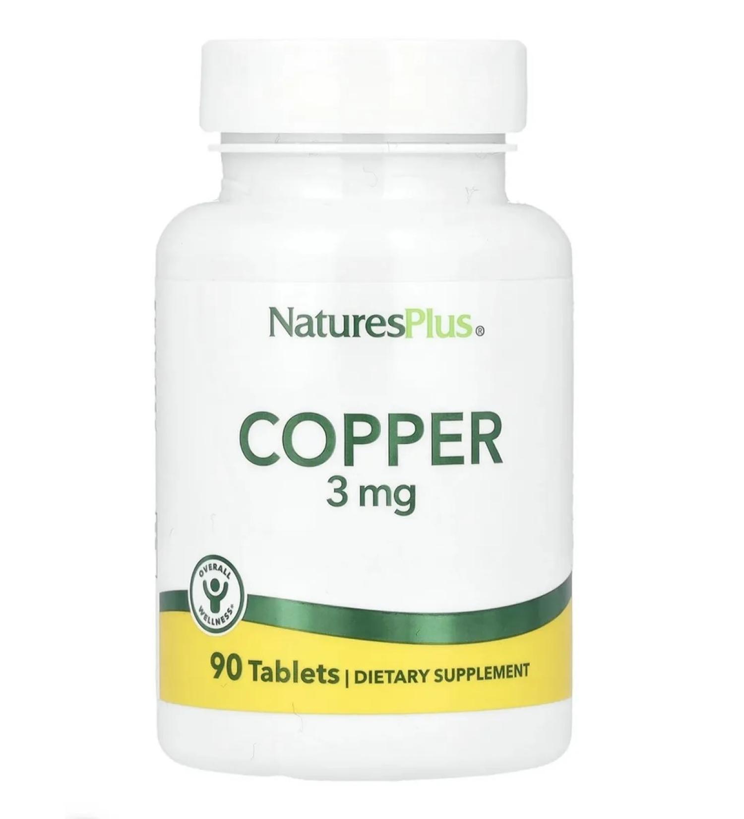 Nature's Plus Copper of 3 mg Copper for blood vessels and immunity 90 tablet - Buy Online on GoSupps.com