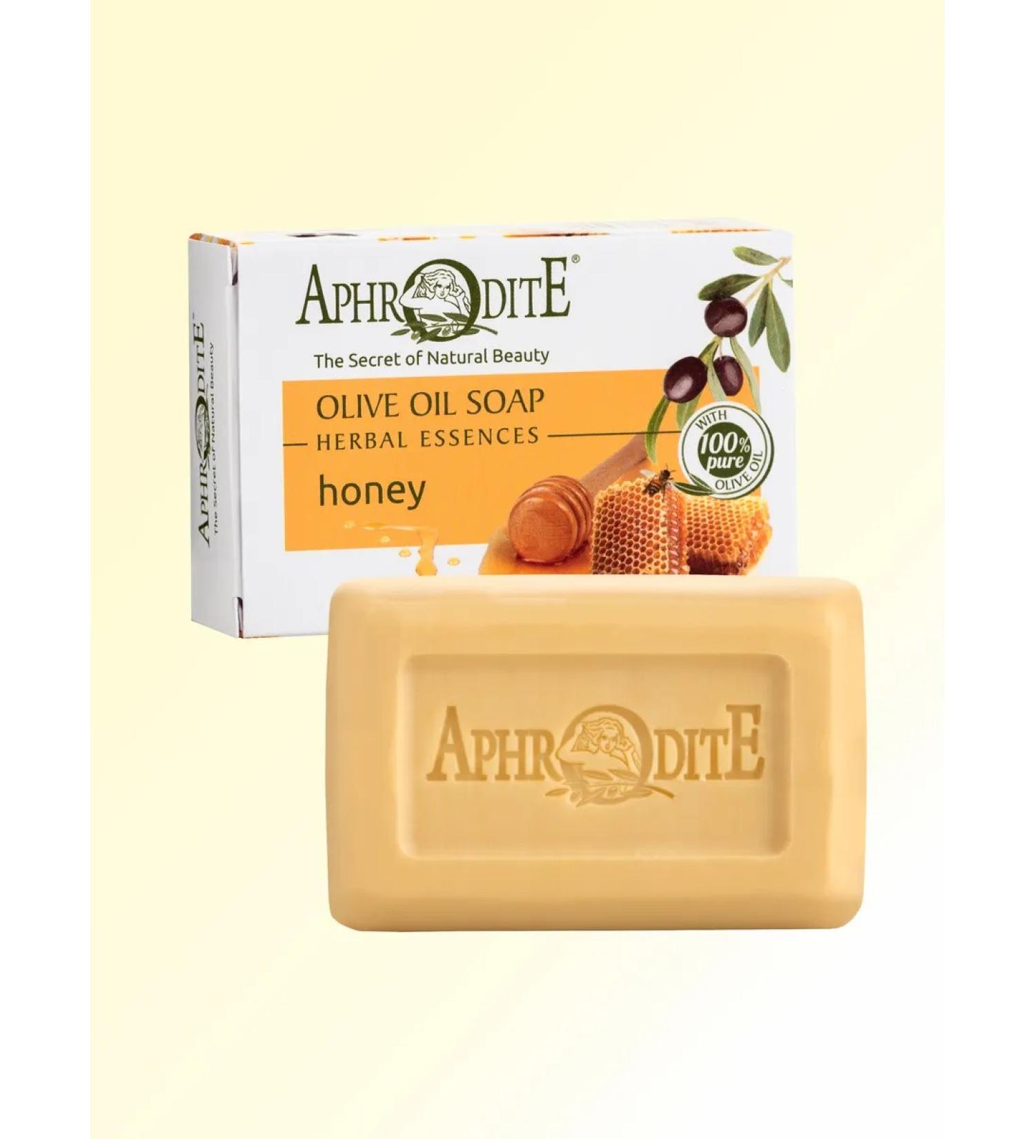 Aphrodite Natural olive soap with honey 100 g - Buy Online on GoSupps.com