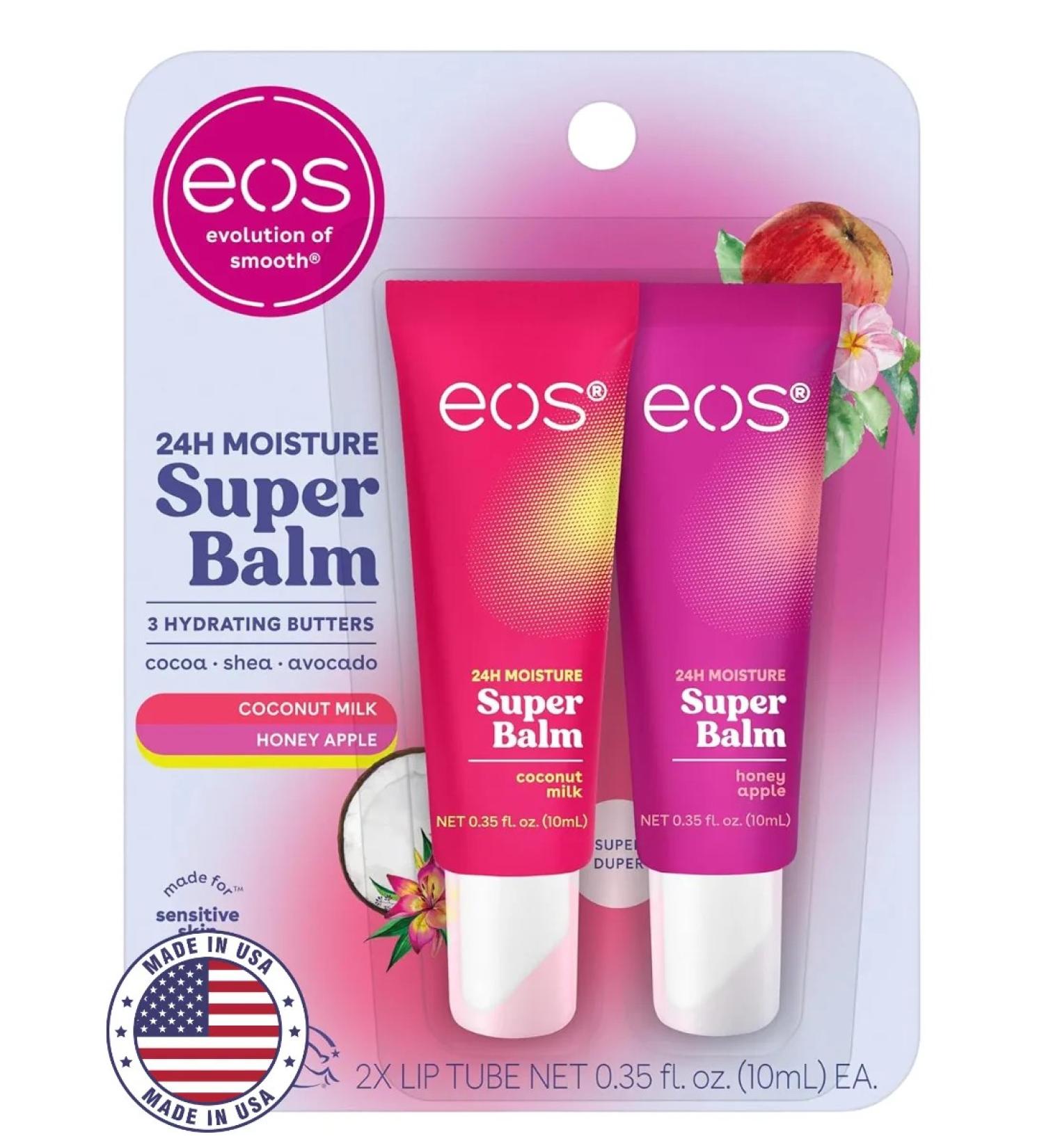 EOS Evolution of Smooth Lip balm 4 coconut milk and honey apple - Buy Online on GoSupps.com