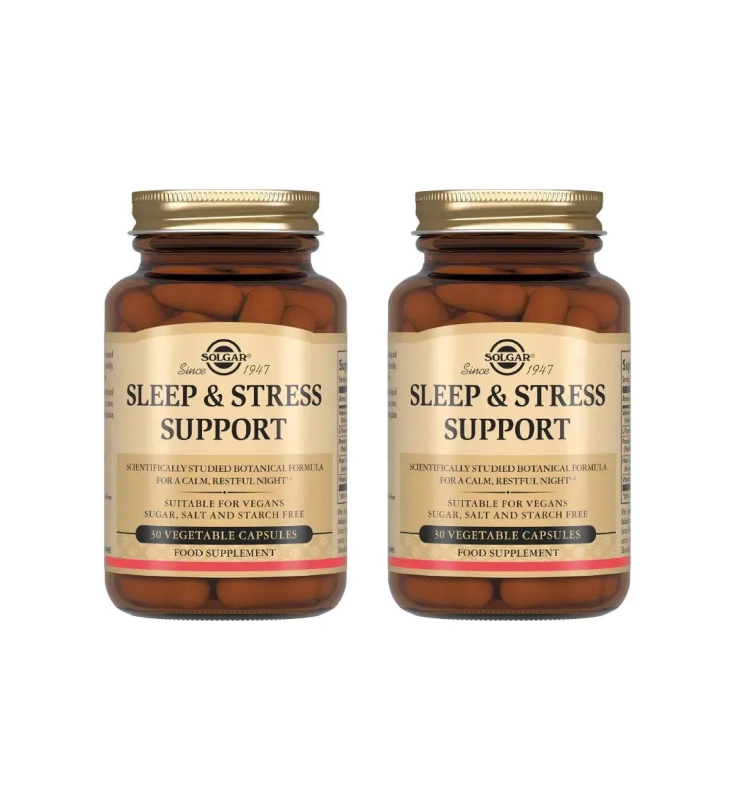 SOLGAR Sleep and night stress control 30 caps (534 mg) x 2 units - Buy Online on GoSupps.com
