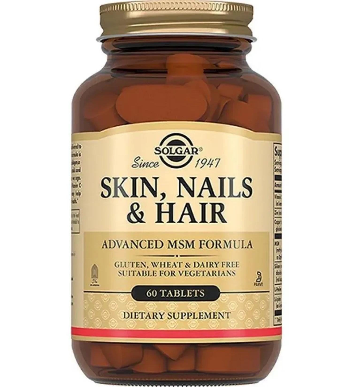 SOLGAR Skin Nails & Hair 60 tablets (1397 mg) - Buy Online on GoSupps.com