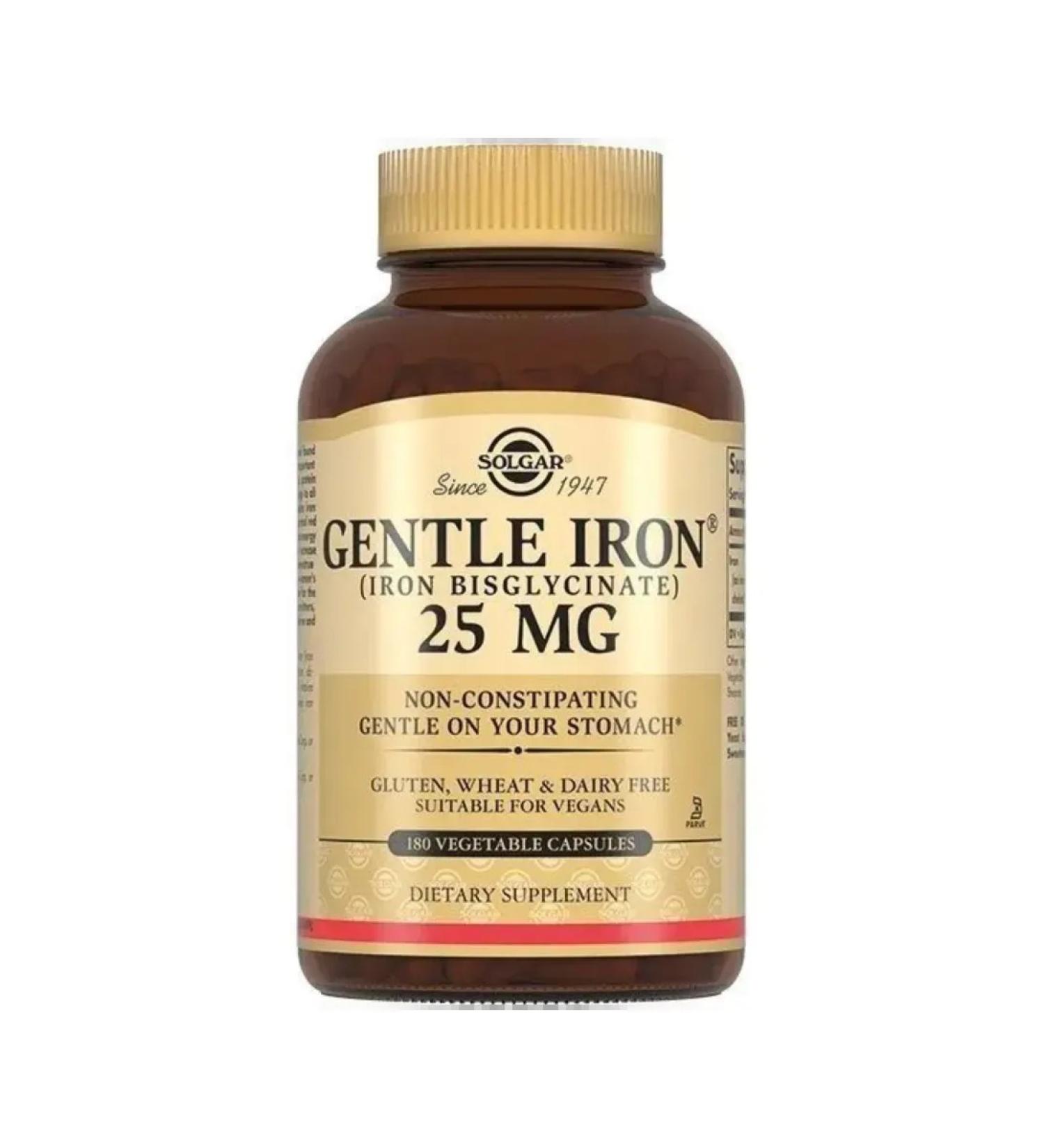 SOLGAR Gentle Iron 180 capsules (475 mg)