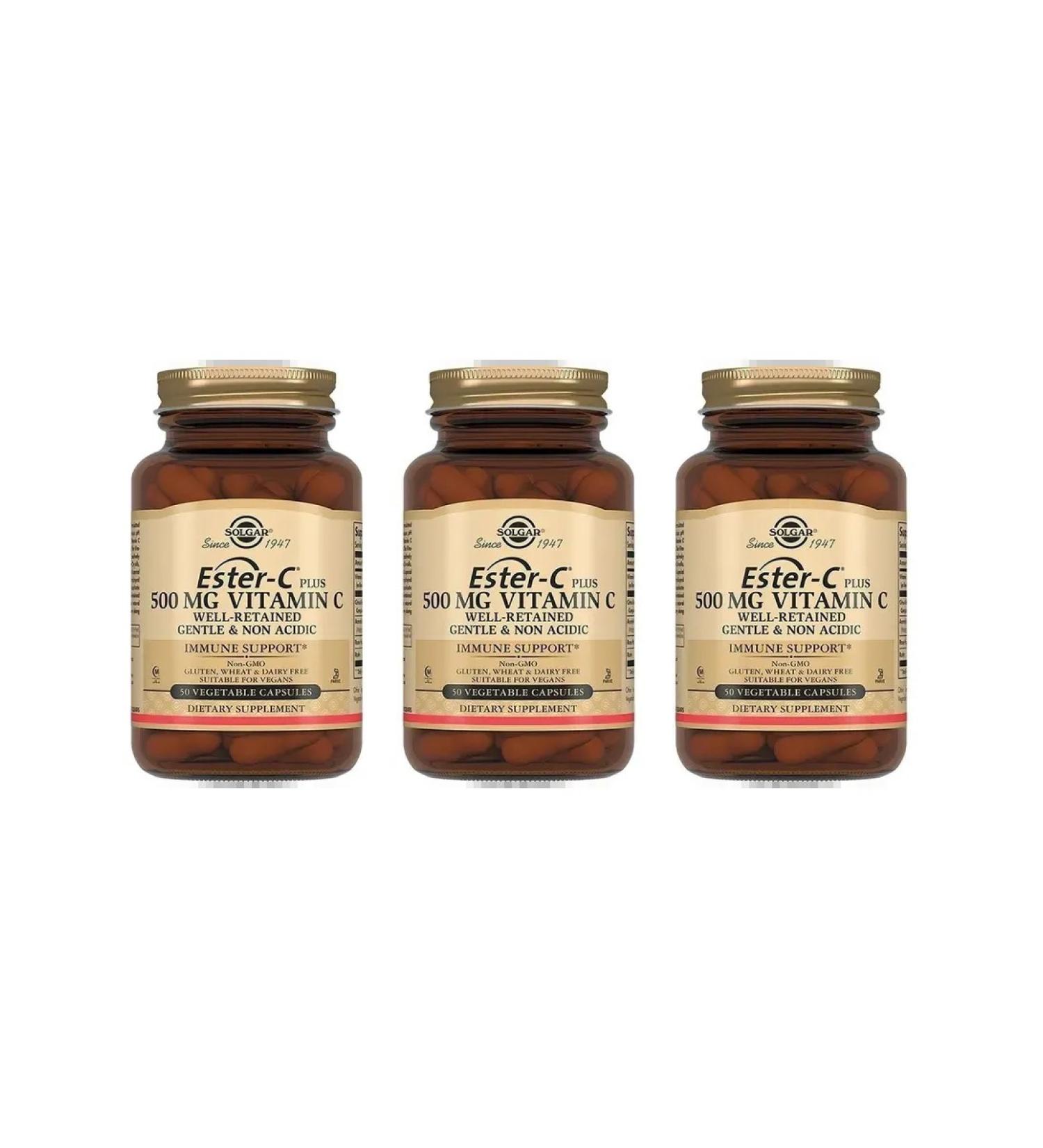SOLGAR Esther-s plus vitamin C 500 mg 50 capsules (840 mg) x 3 units