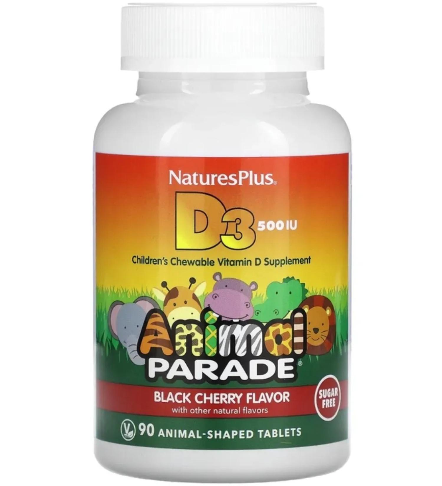 Natures Plus Animal Parade Vitamin D3 500 IU 90 chews. tab. (v - Buy Online on GoSupps.com