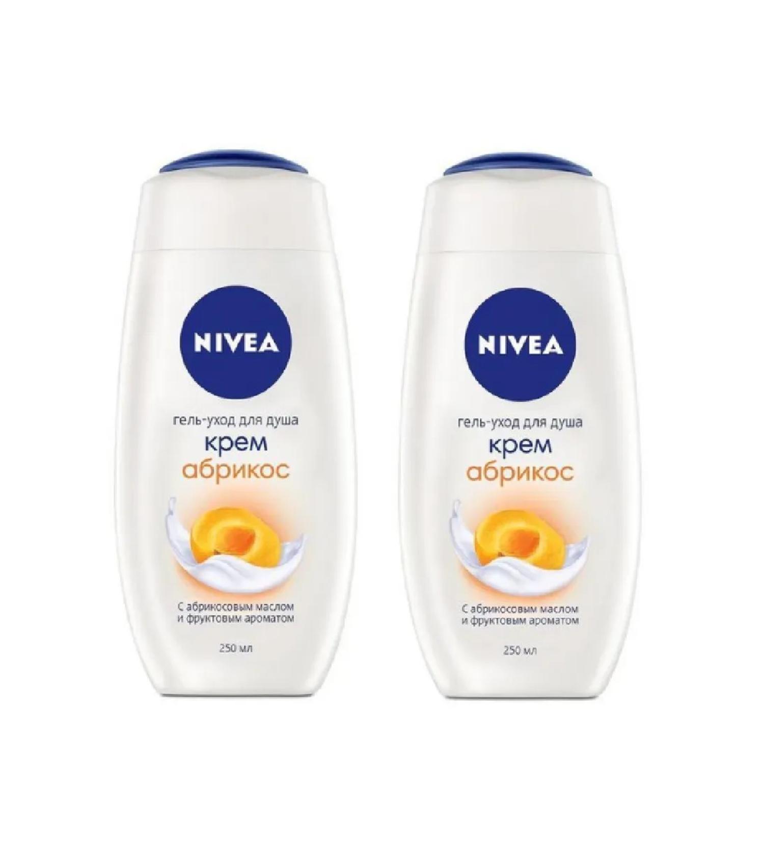 Nivea Gel-car cream for shower milk apricot 250ml 2 pcs - Buy Online on GoSupps.com