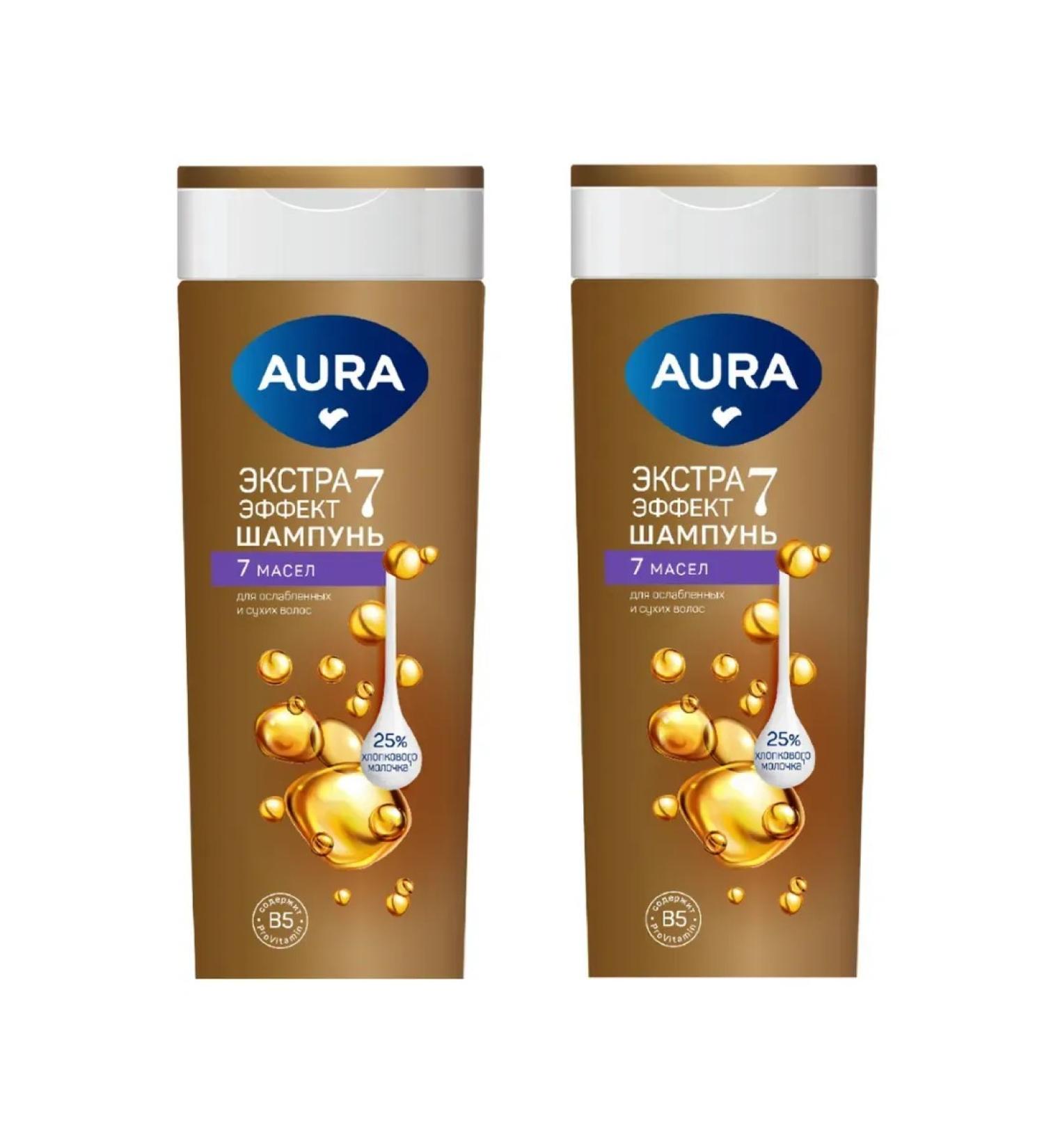 Aura Shampoo 7 oils Extra effect 380 ml 2 pcs