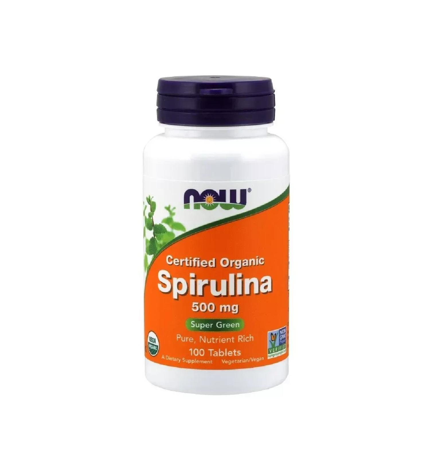 Now spirulina 500 mg 100 pcs tablet weighing 500 mg-2 pcs
