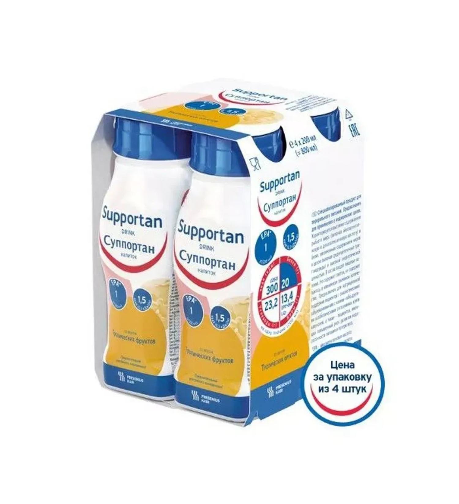 Support Drink Taste of tropical fruits 200 ml 4 rut 3UP - Buy Online on GoSupps.com