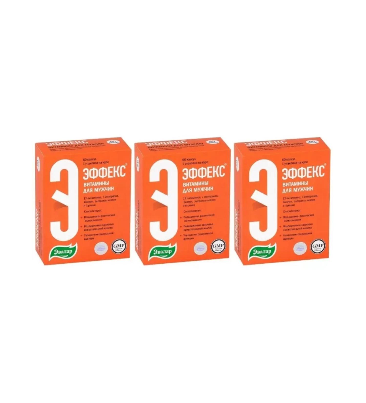 Evalar Vitamin effect for men 60 capsules x 3 l - Buy Online on GoSupps.com