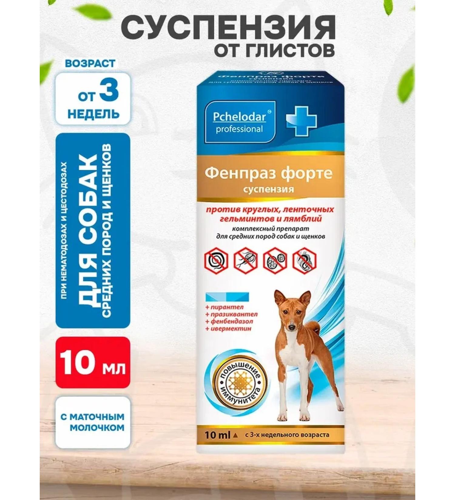 Beekeeper Fenpraz Forte Suspension from worms for medium dogs 10 ml - Buy Online on GoSupps.com