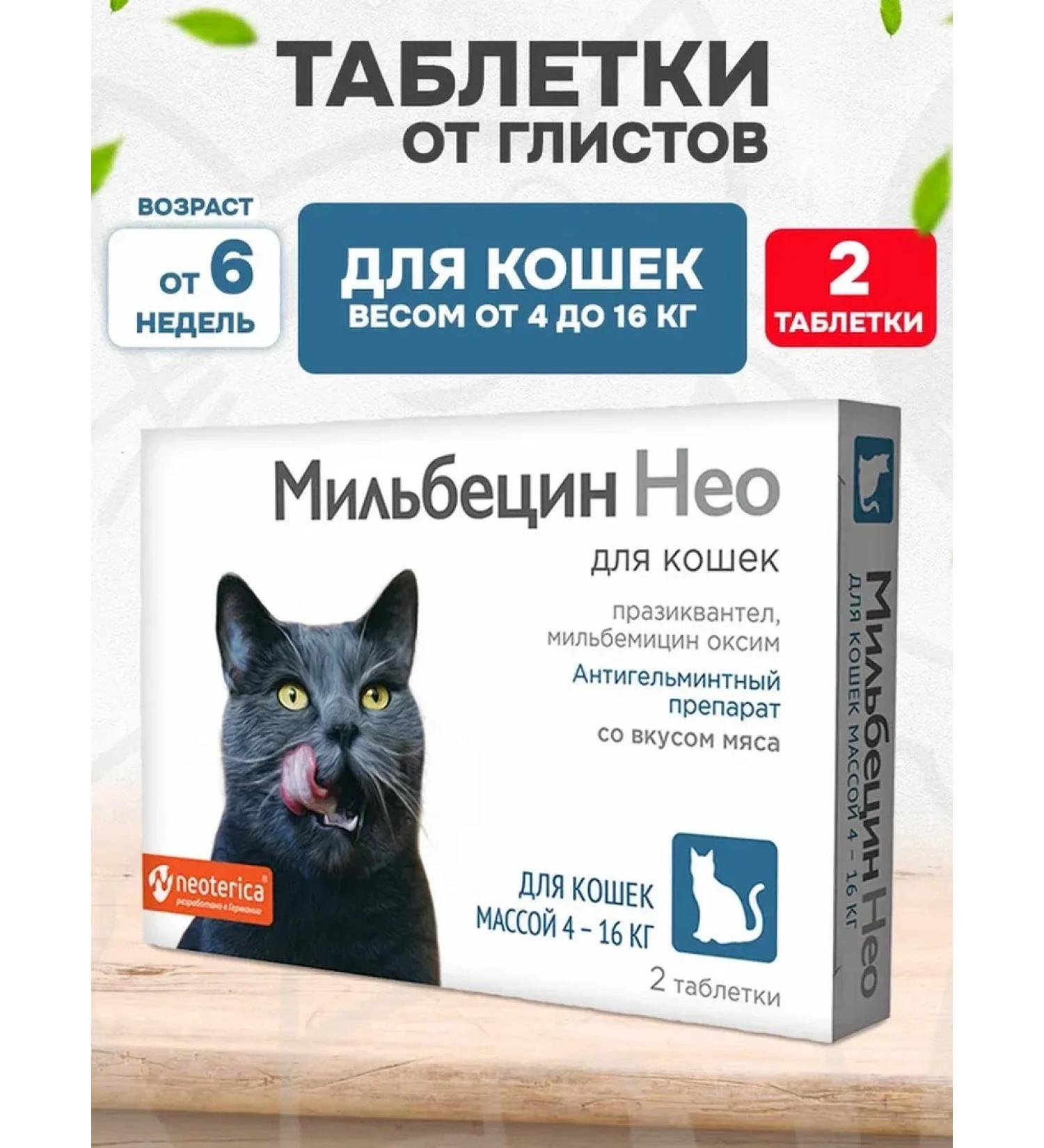 Neoterica Milbecin Neo tablets from cat workers from 4 to 16 kg 2 tab - Buy Online on GoSupps.com