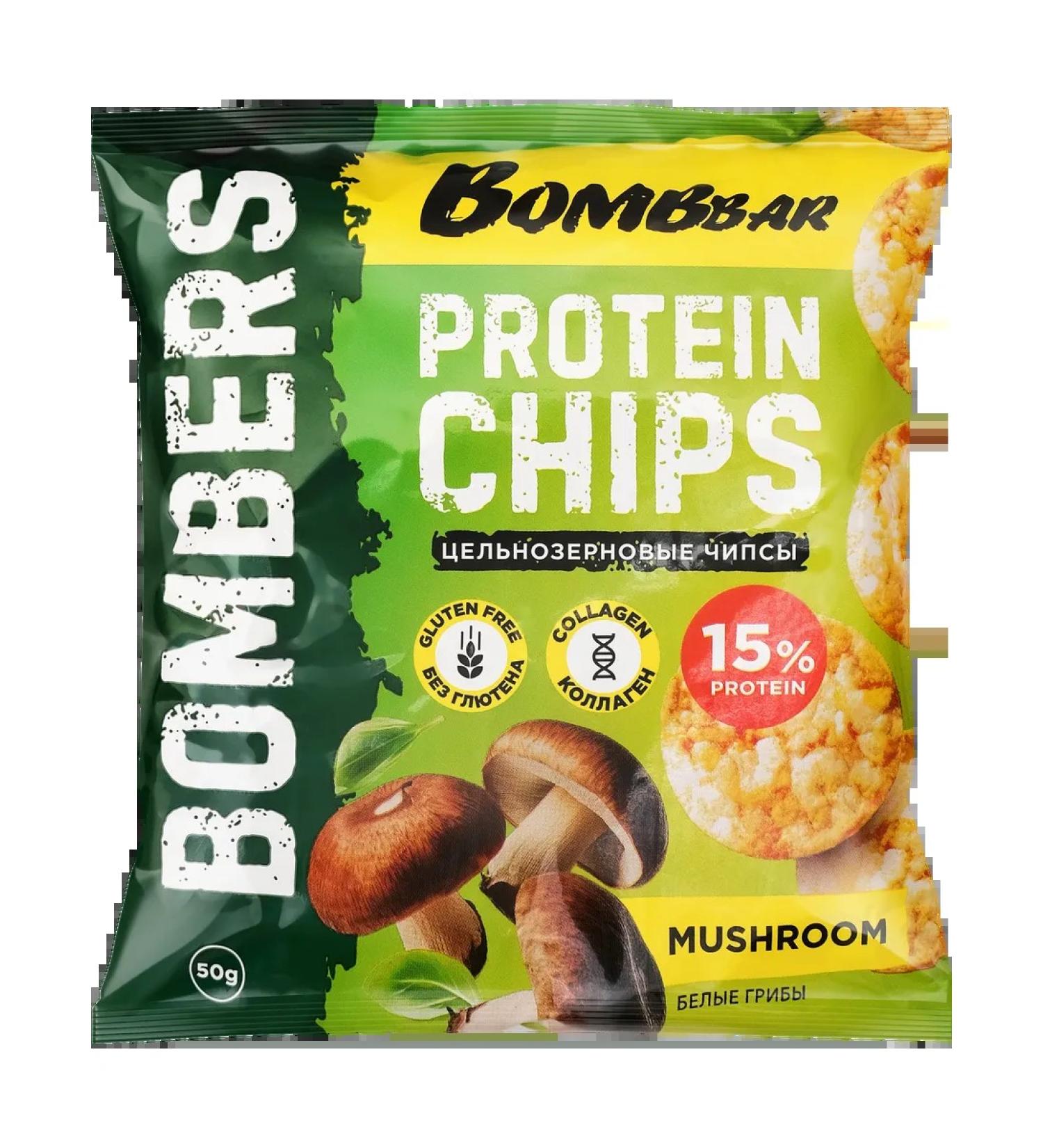 Protein chips Bombbar bombers white mushrooms