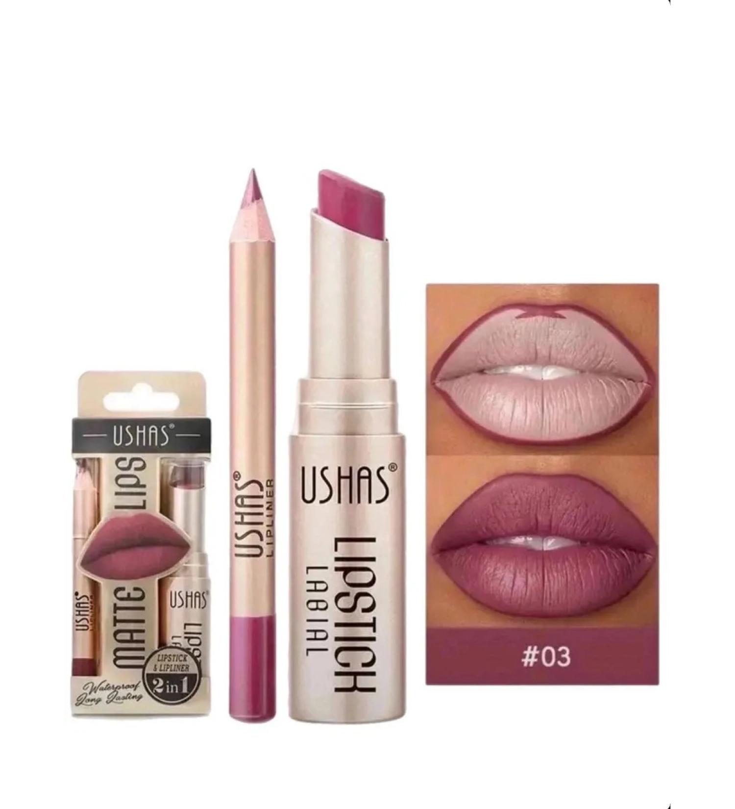 Cosmetics box Lipstick lip matte ushas tone 03 - Buy Online on GoSupps.com