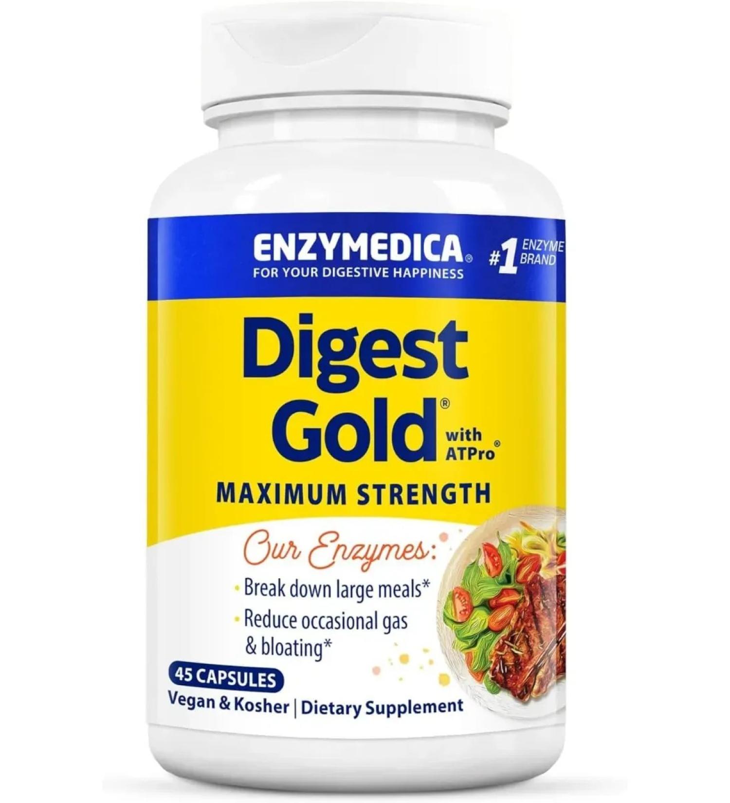 enzymedica Digest Gold with ATPRO digestive support 45 capsules - Buy Online on GoSupps.com