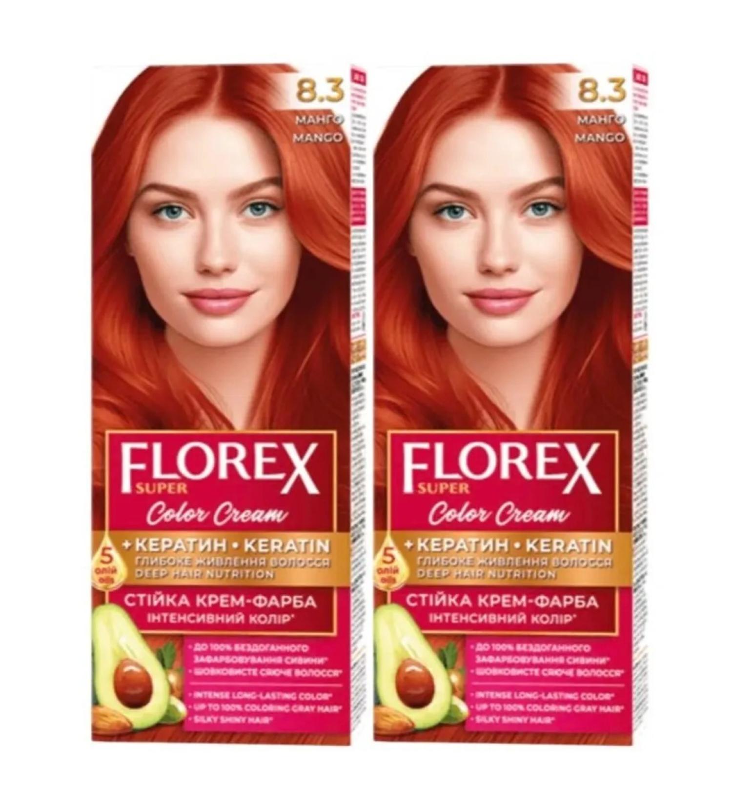 Velvet Florex Persistent hair cream for hair tone 8.3 mangoes