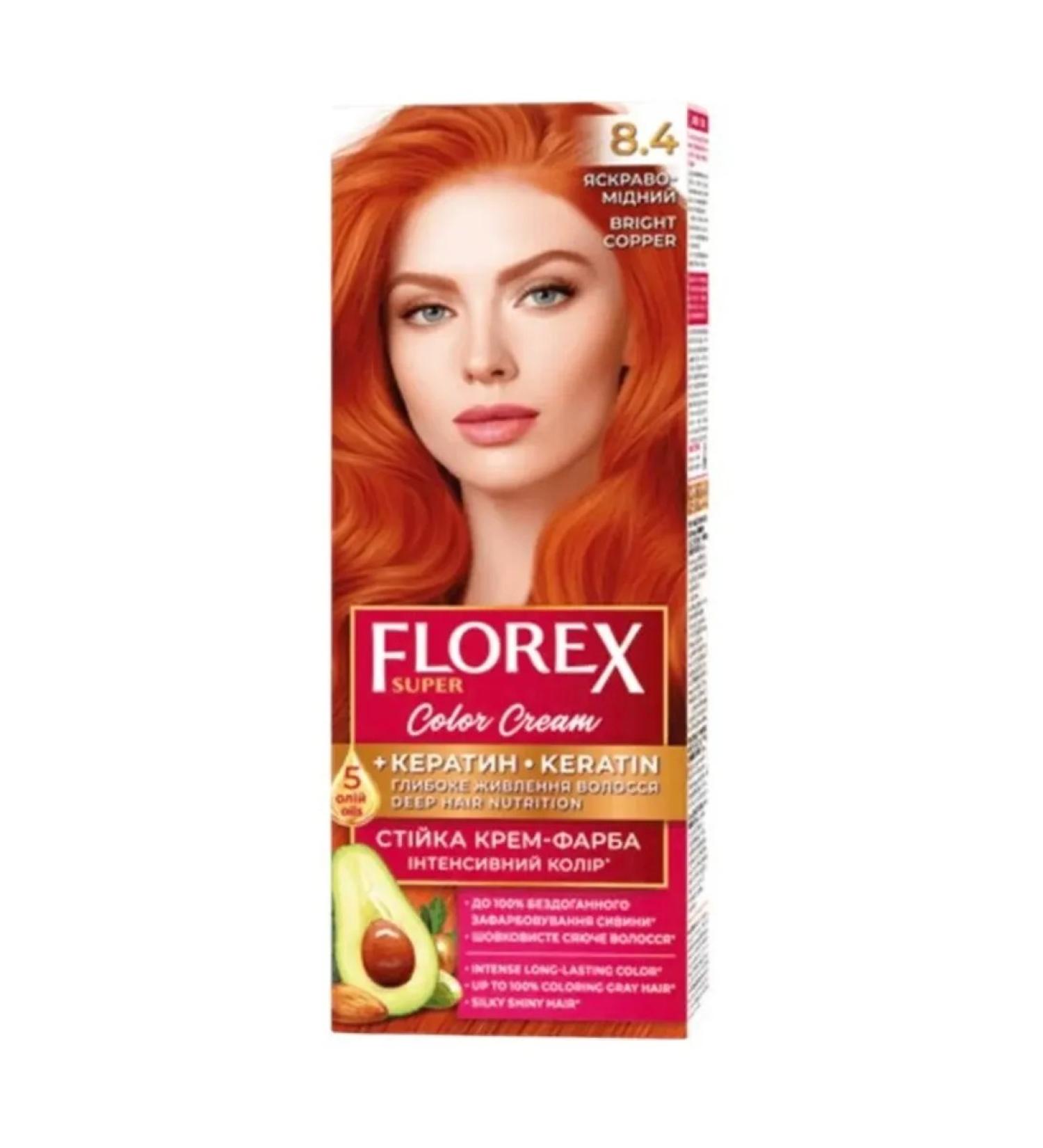 Velvet Florex Persistent Hair Cream tone 8.4 bright-honey