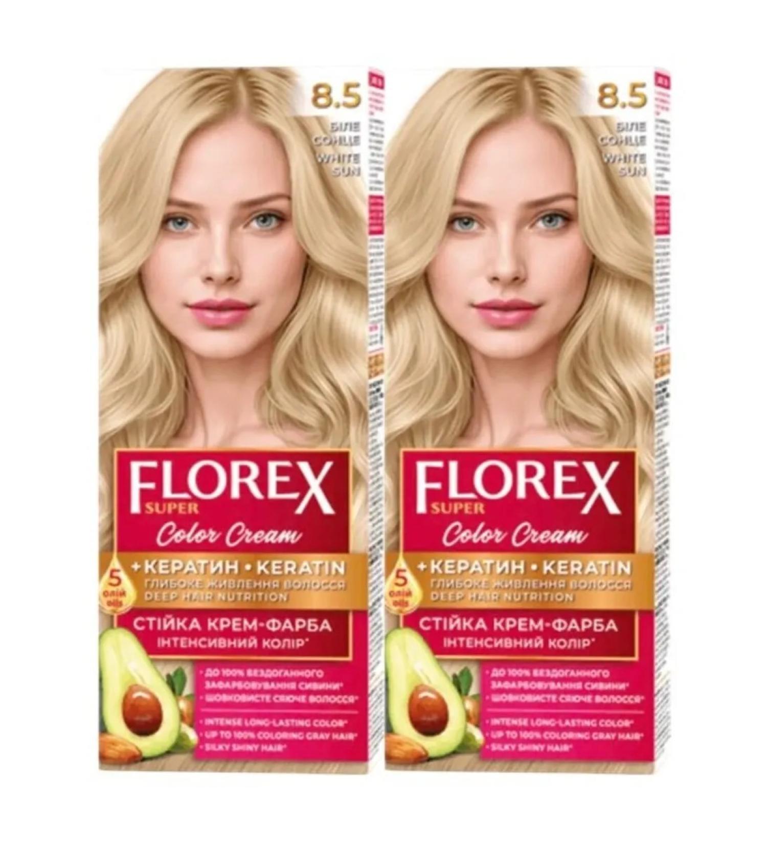 Florex Persistent hair cream for hair tone 8.5 White sun