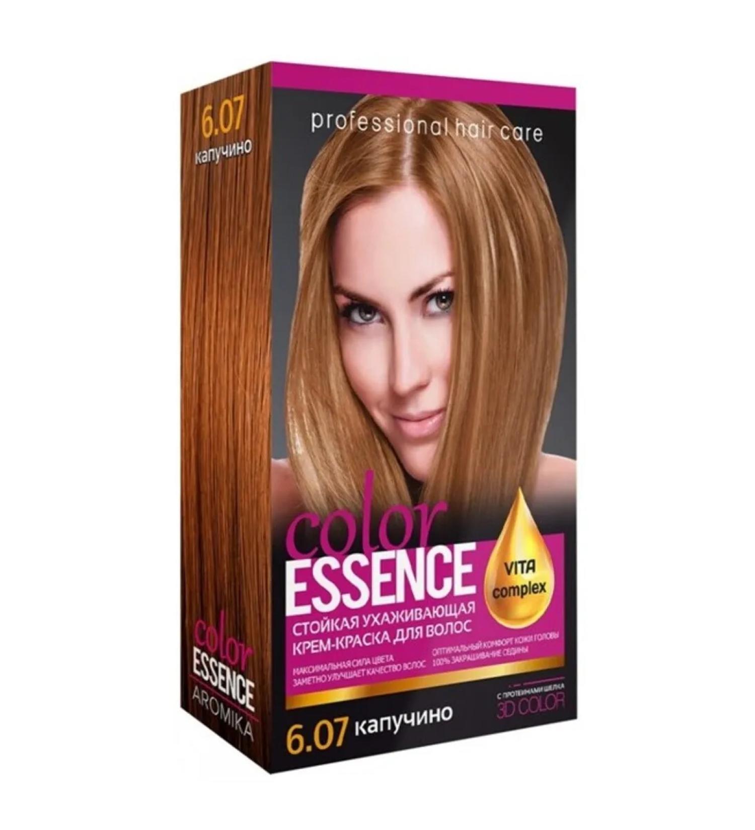 Velvet Aromika Permanent Cream Hair Dye Color Essence 6.07 Cappuccino