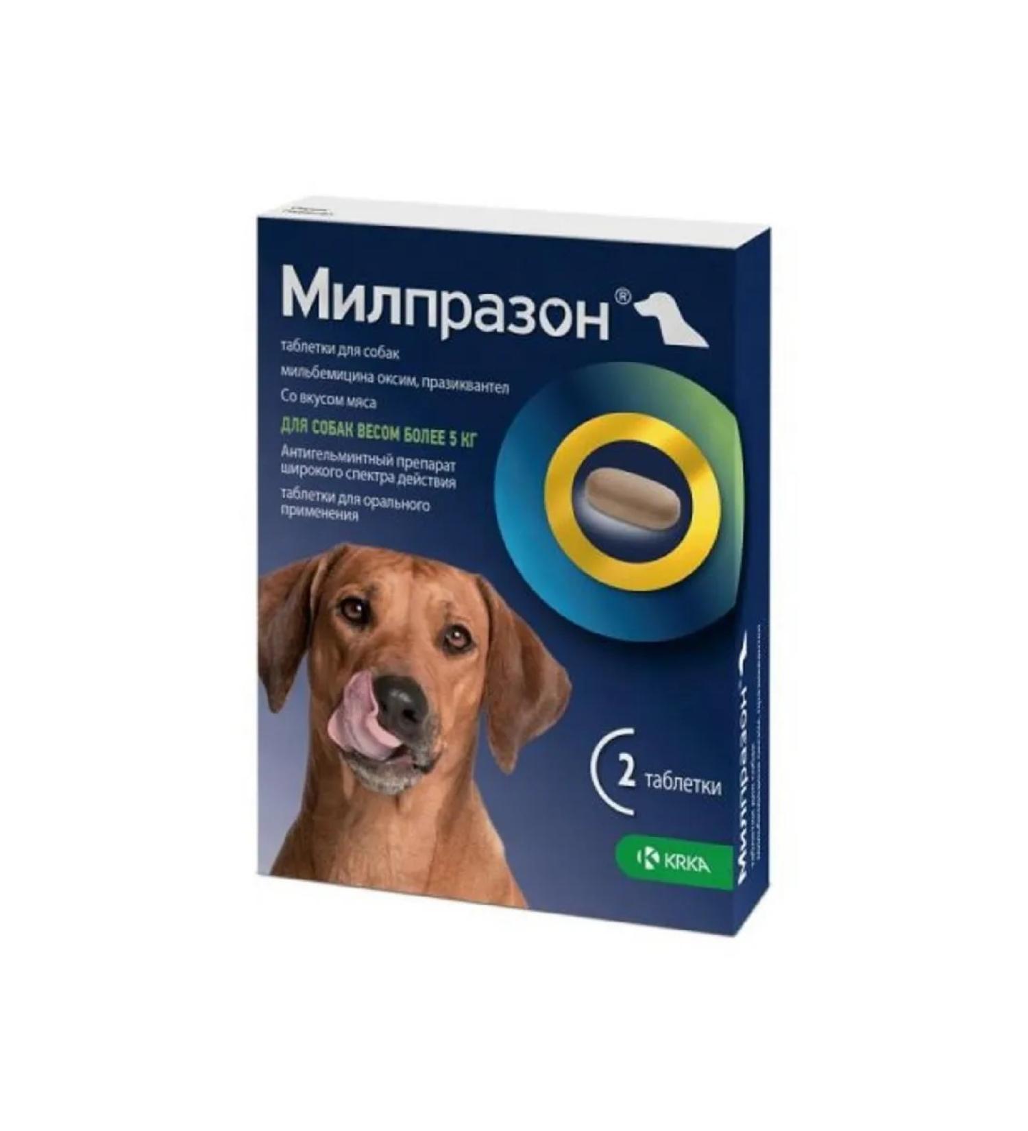 KRKA Anthelmintic for dogs weighing more than 5 kg 2 tablets