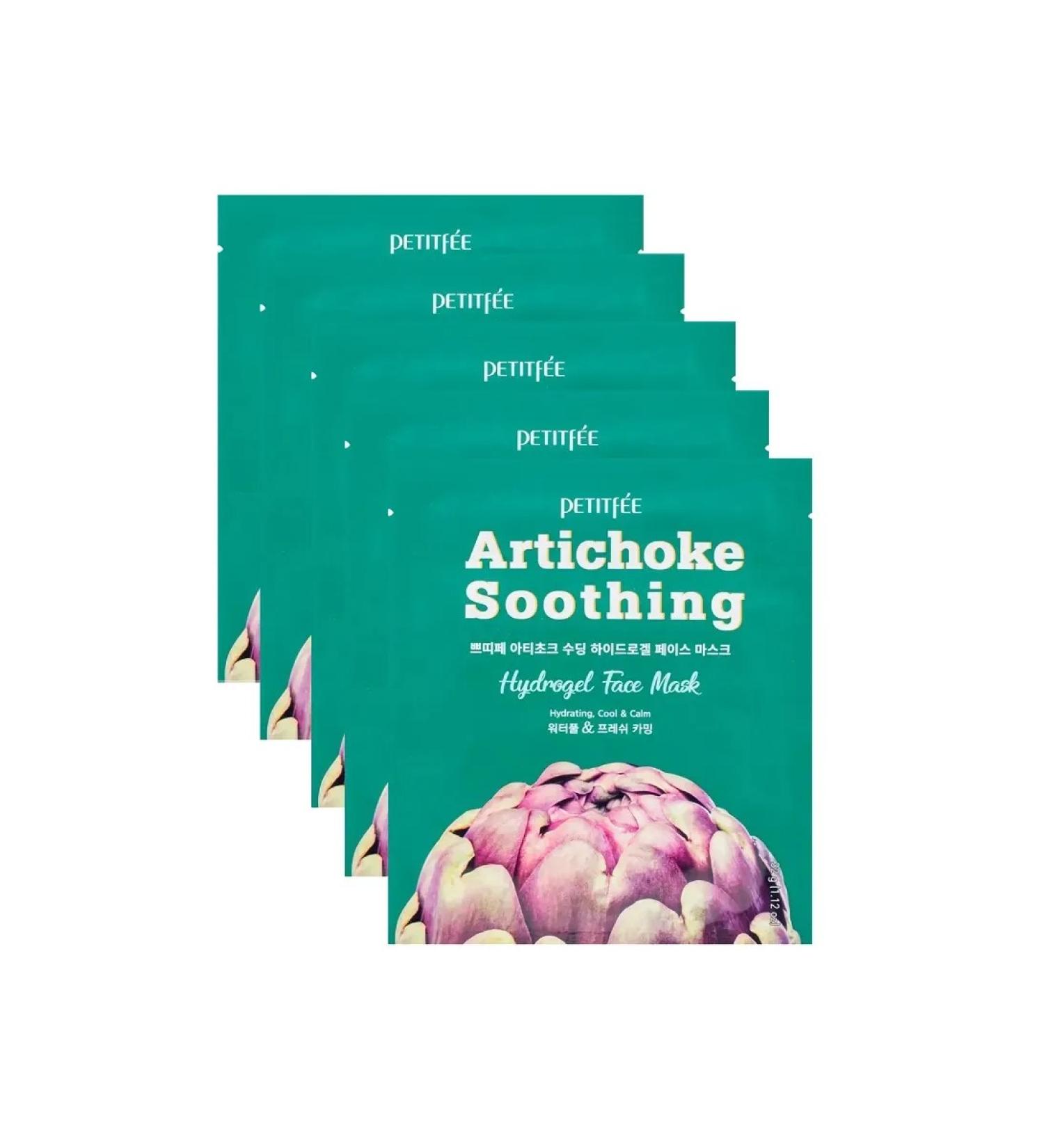 Petitfee Anti -edged hydrogel mask with artichoke 5 pcs - Buy Online on GoSupps.com